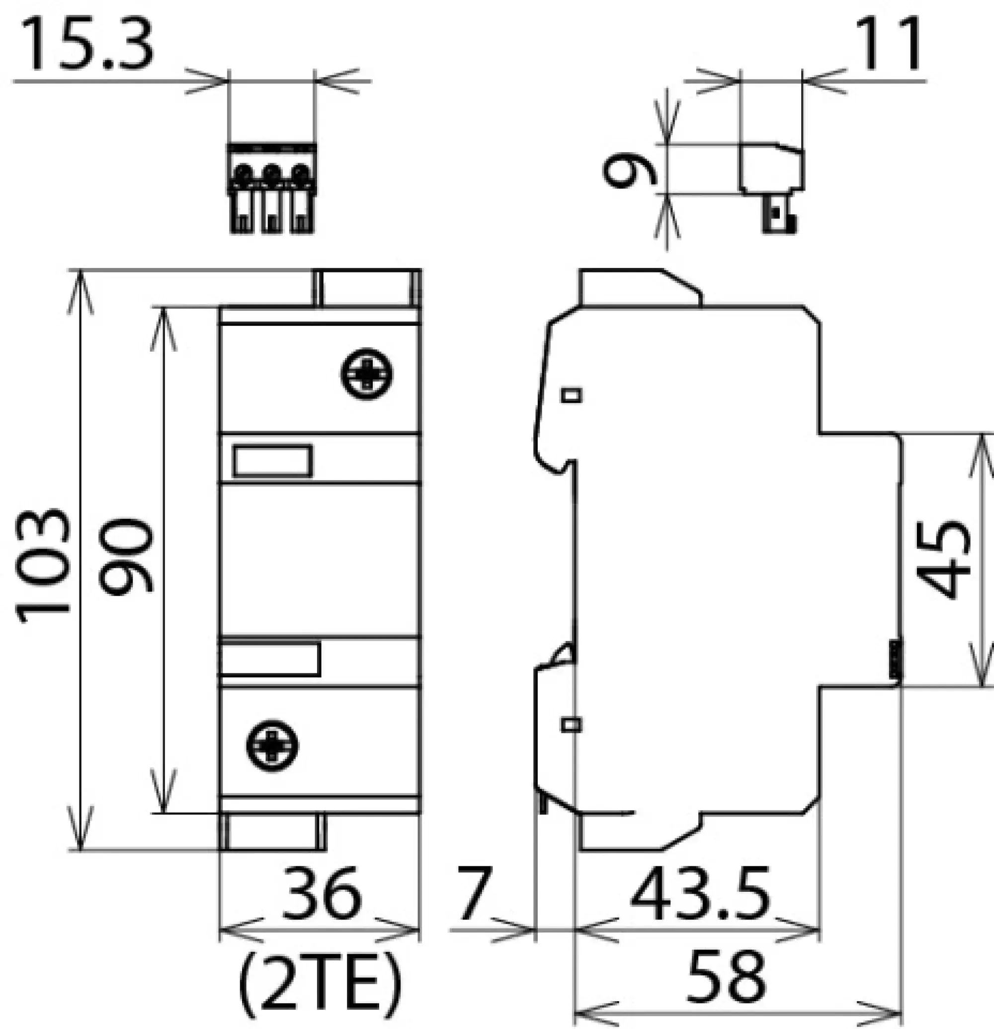 Dehn 950112 Surge arrester Type 2 DEHNguard 1-pole Uc 1000V AC w. remote sign. contact (img_002)