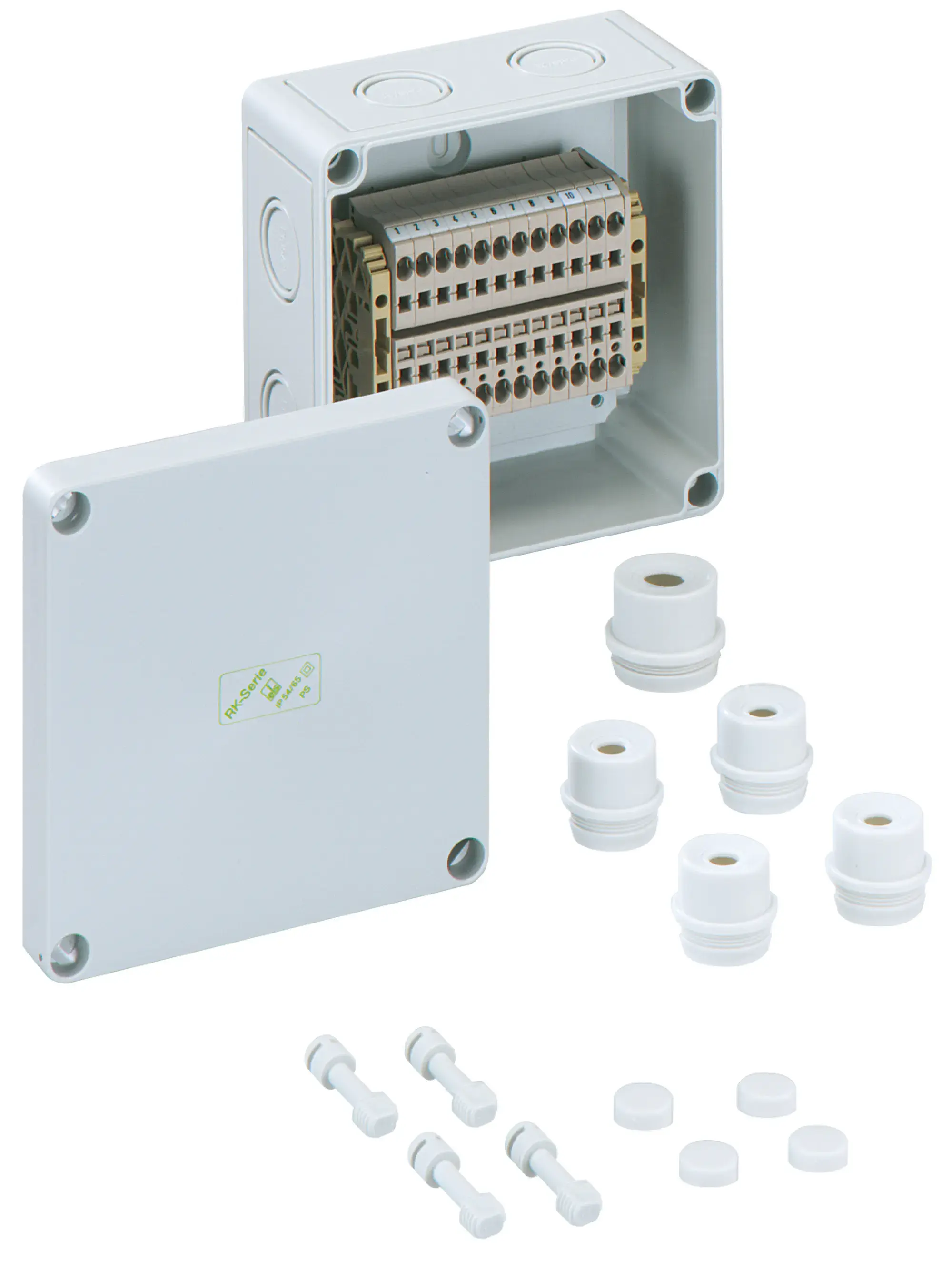 Spelsberg 61001201 Terminal block enclosure, Type of protection IP54/IP66 , max. 4², Impact strength IK07, Protection class II, Ui 400V AC, Halogen free (img_001)