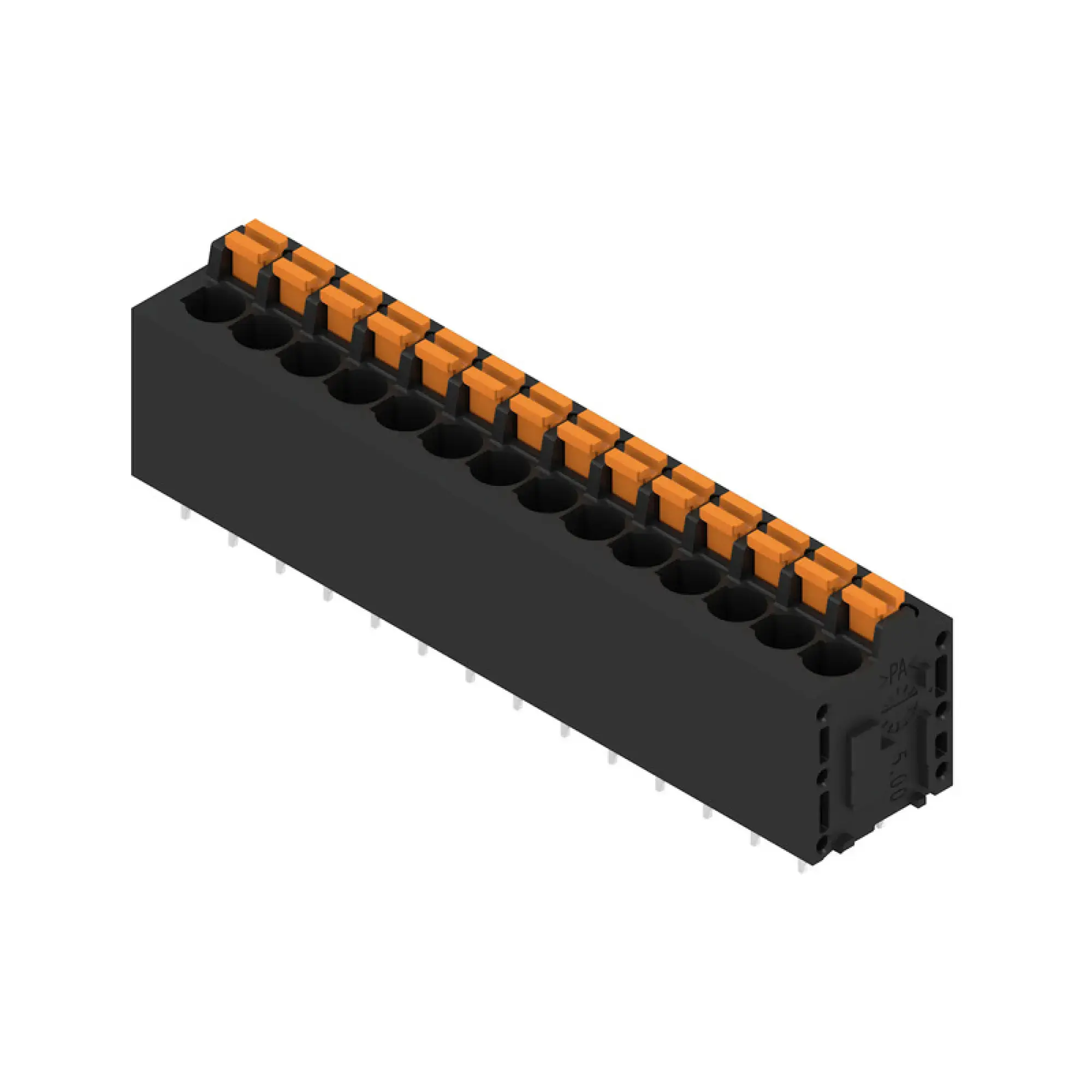 Weidmüller 1425160000 PCB terminal, 320 V, 24 A, Pitch in mm: 5.00, 2.5 mm², Number of poles: 14, PUSH IN with actuator, THT solder connection, 180°, Box (img_001)