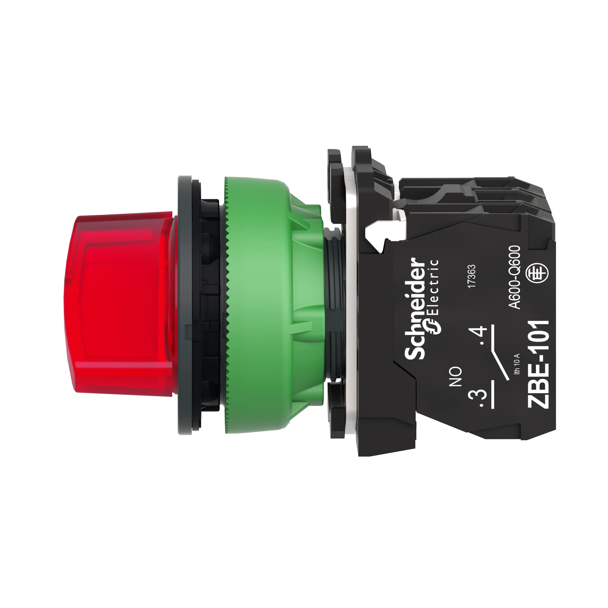 Schneider Electric XB5FK124G5 Illuminated Selector Switch, Harmony XB5F, Plastic, Red, 30mm, Universal LED, 2 Positions, 1NO + 1NC, 110-120V AC (img_007)