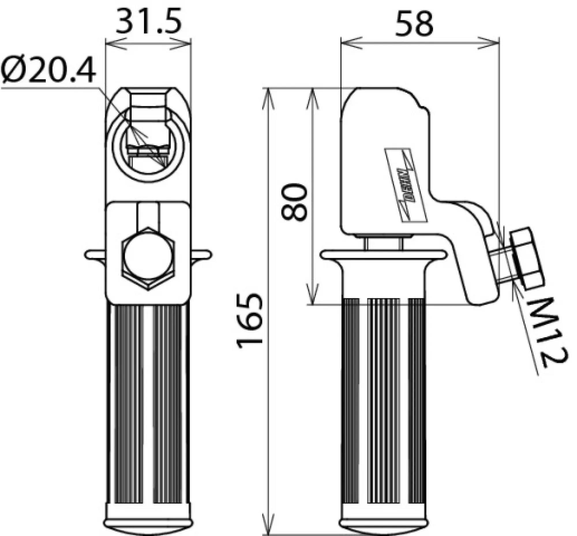 Dehn 772313 Ball head cap, D 20mm, rigid, w. handle for cables 16-120mm² (img_002) Dehn 772313 Ball head cap, D 20mm, rigid, w. handle for cables 16-120mm² (img_002)
