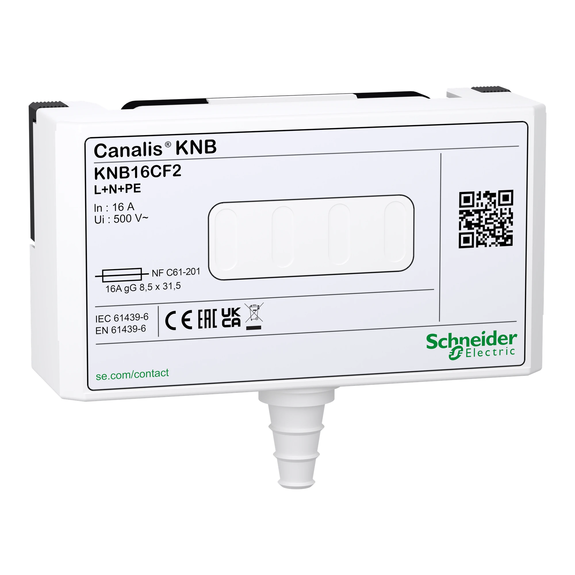 Schneider Electric KNB16CF2 KN Outlet Adapter, 16A, L+N+PE, for fuses 8.5 x 31.5mm (img_001) Schneider Electric KNB16CF2 KN Outlet Adapter, 16A, L+N+PE, for fuses 8.5 x 31.5mm (img_001)