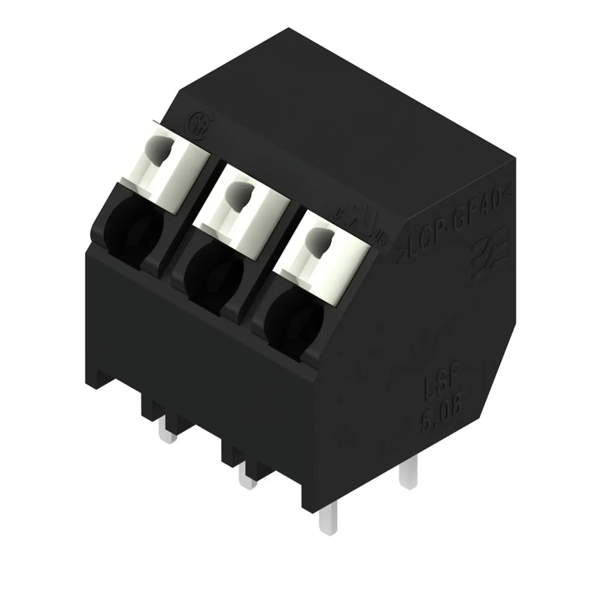 Weidmüller 1885030000 PCB terminal, 320 V, 17.5 A, Pitch in mm: 5.08, 1.5 mm², Number of poles: 3, PUSH IN with actuator, THT/THR solder connection, 135°, Tube (img_001)