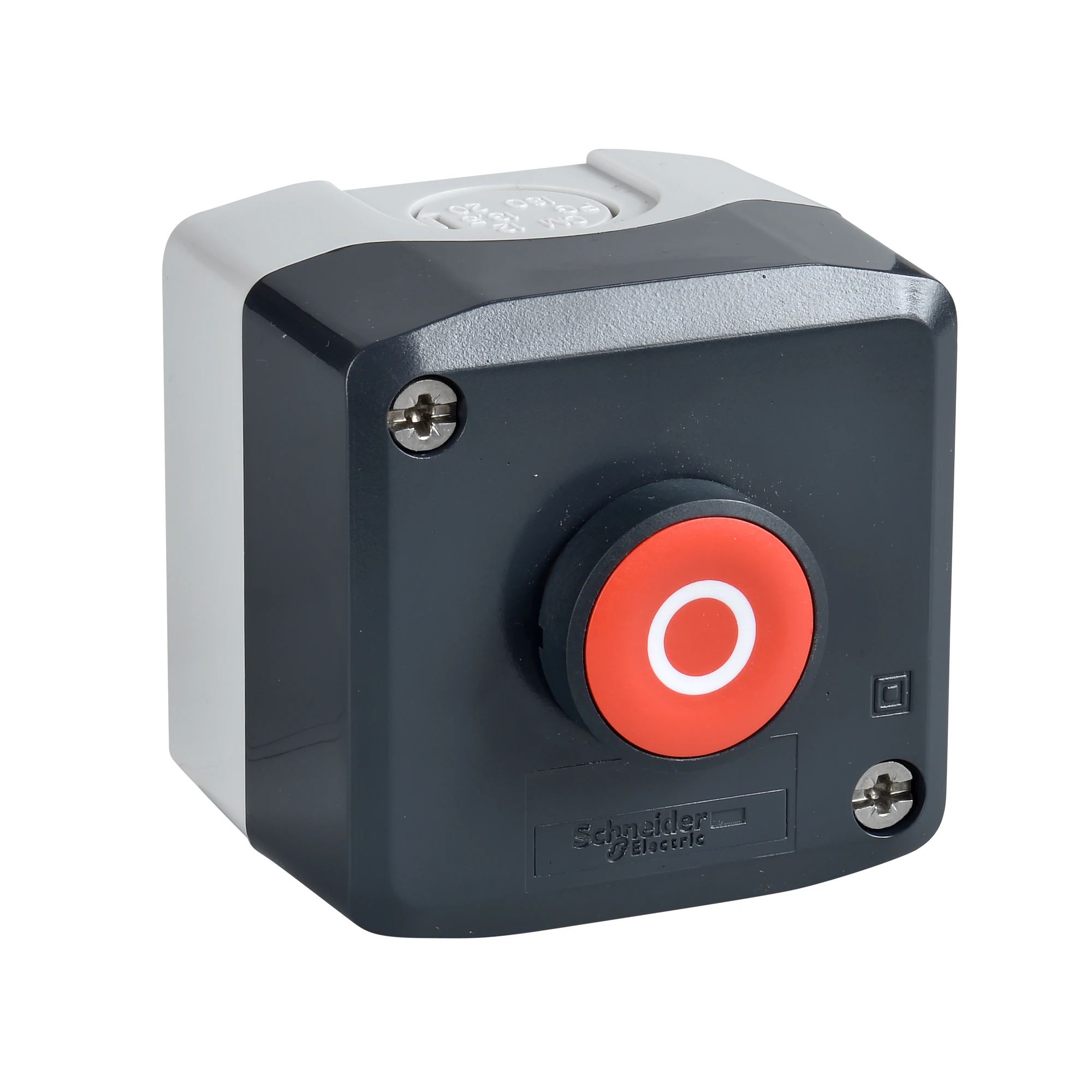 Schneider Electric XALD112 Surface mounting enclosure, Harmony XALD, plastic, dark grey, 1 push-button, red, O, 22mm, 1NC (img_001) Schneider Electric XALD112 Surface mounting enclosure, Harmony XALD, plastic, dark grey, 1 push-button, red, O, 22mm, 1NC (img_001)