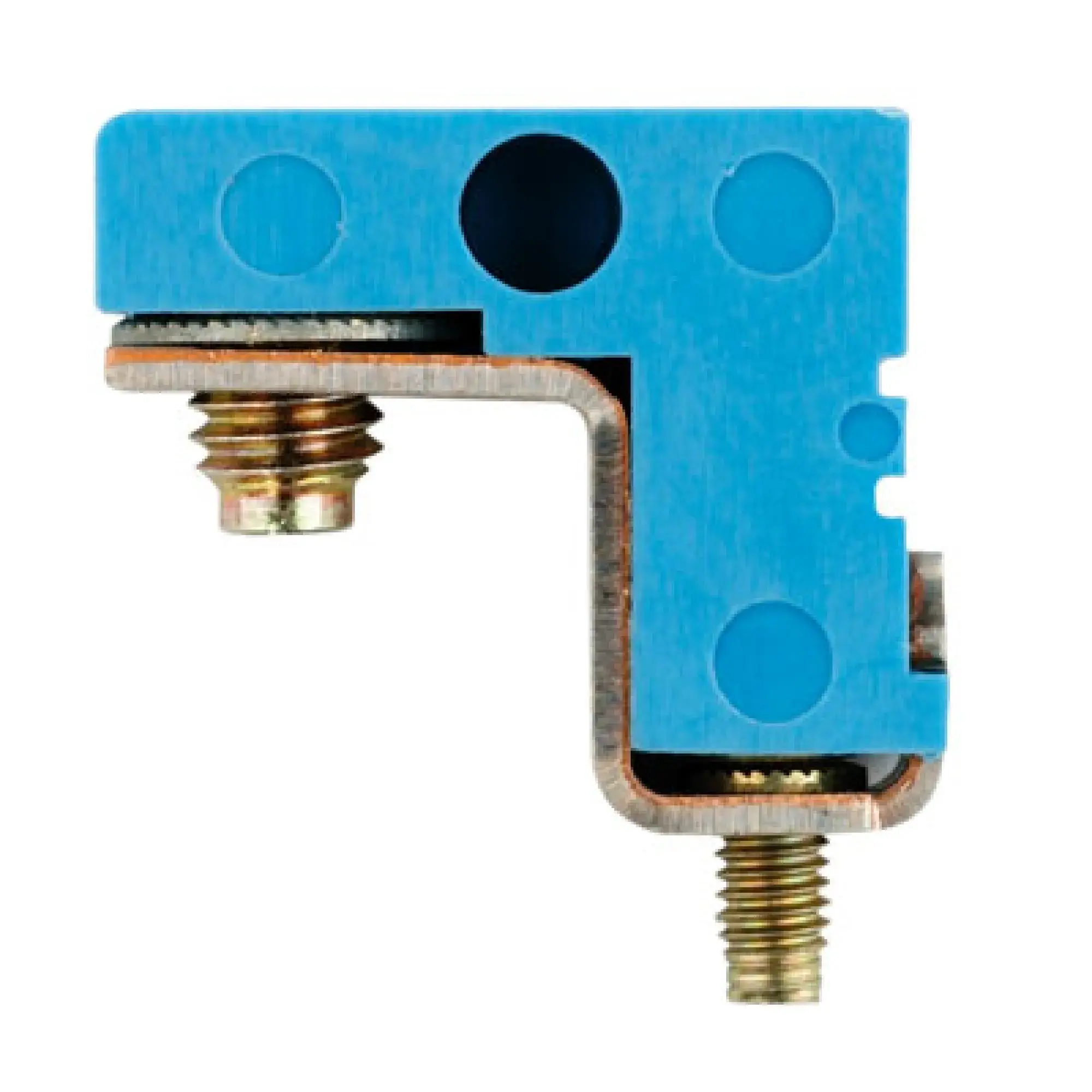 Weidmüller 1071360000 Cross-connector (terminal), when screwed in, blue, 76 A, Number of poles: 2, Pitch in mm: 11.90, Insulated: Yes, Width: 9 mm (img_001)