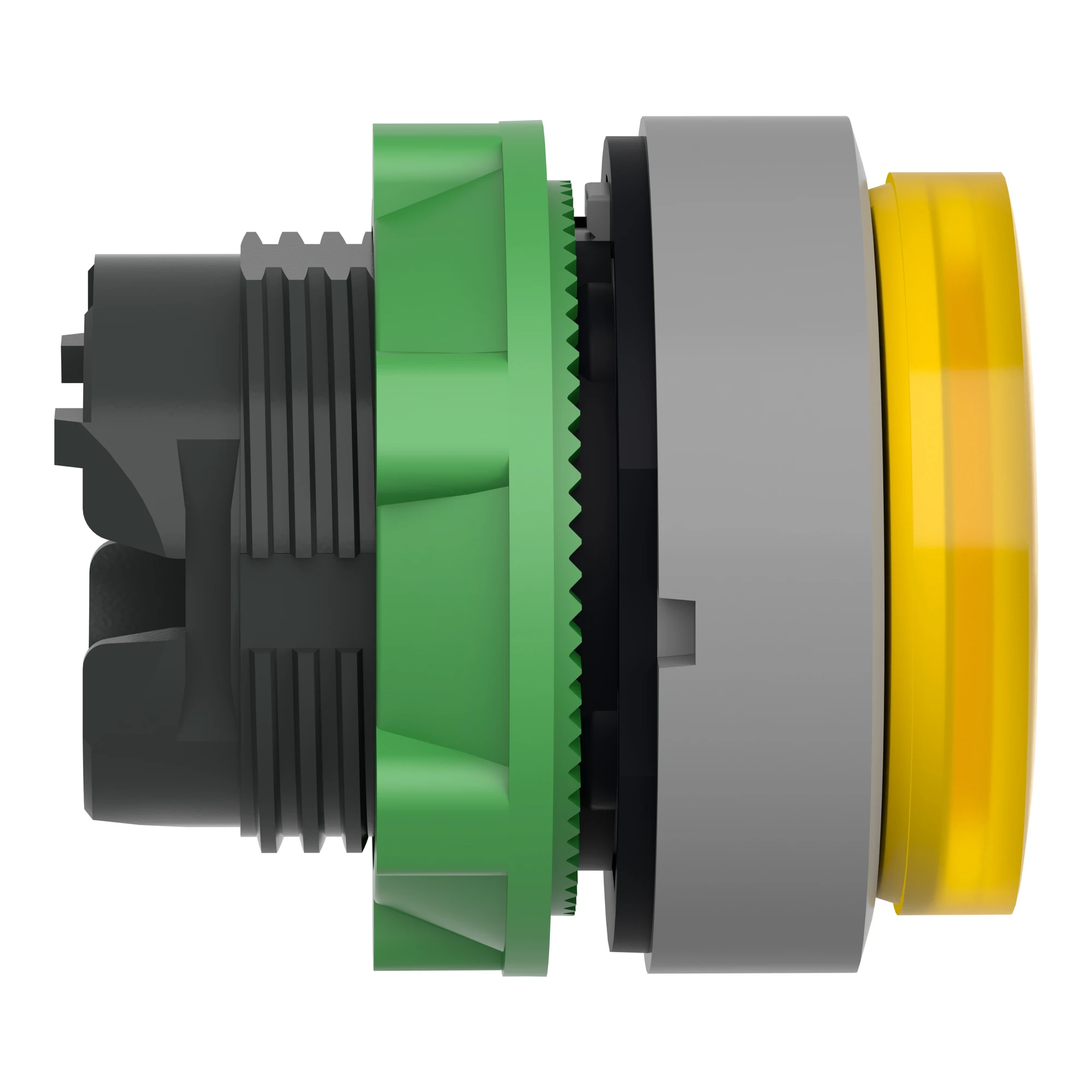 Schneider Electric ZB5AW183C0 Illuminated Push Button, Front Element, Harmony XB5, Plastic, 22mm, Light Grey, Yellow, Projecting, for Universal LED (img_003)