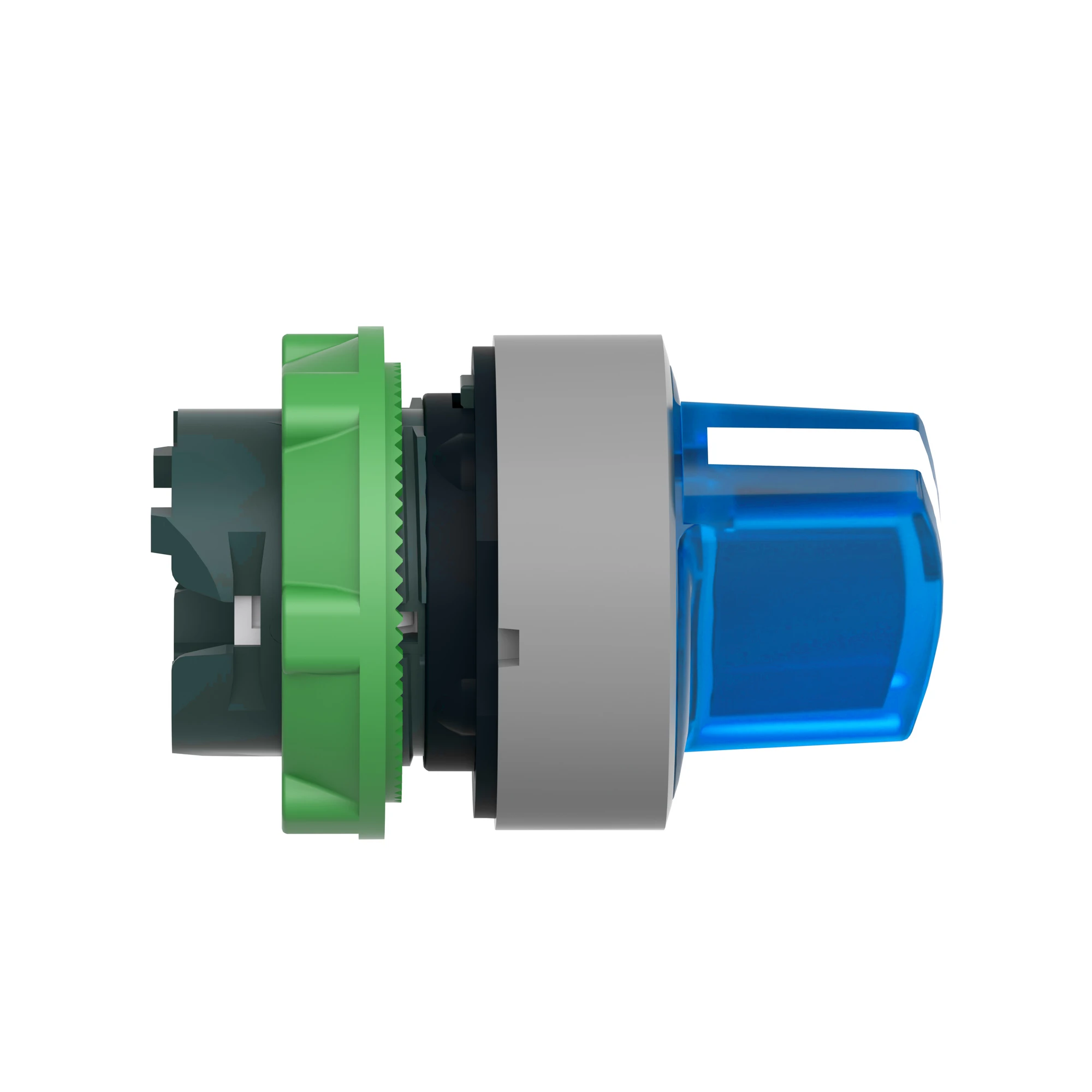 Schneider Electric ZB5AK1463C0 Illuminated Selector Switch, Front Element, Harmony XB5, Plastic, 22mm, Blue, For Universal LED, 2 Positions, Momentary (img_004)