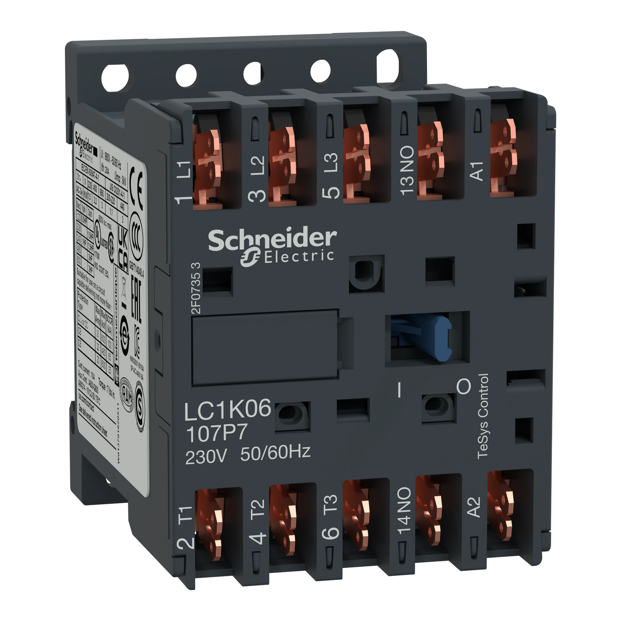 Schneider Electric LC1K09107E7 Power contactor LC1K 3p, +1NO, 4 kW, 9 A, 400 V AC3, coil 48 V AC (img_001)
