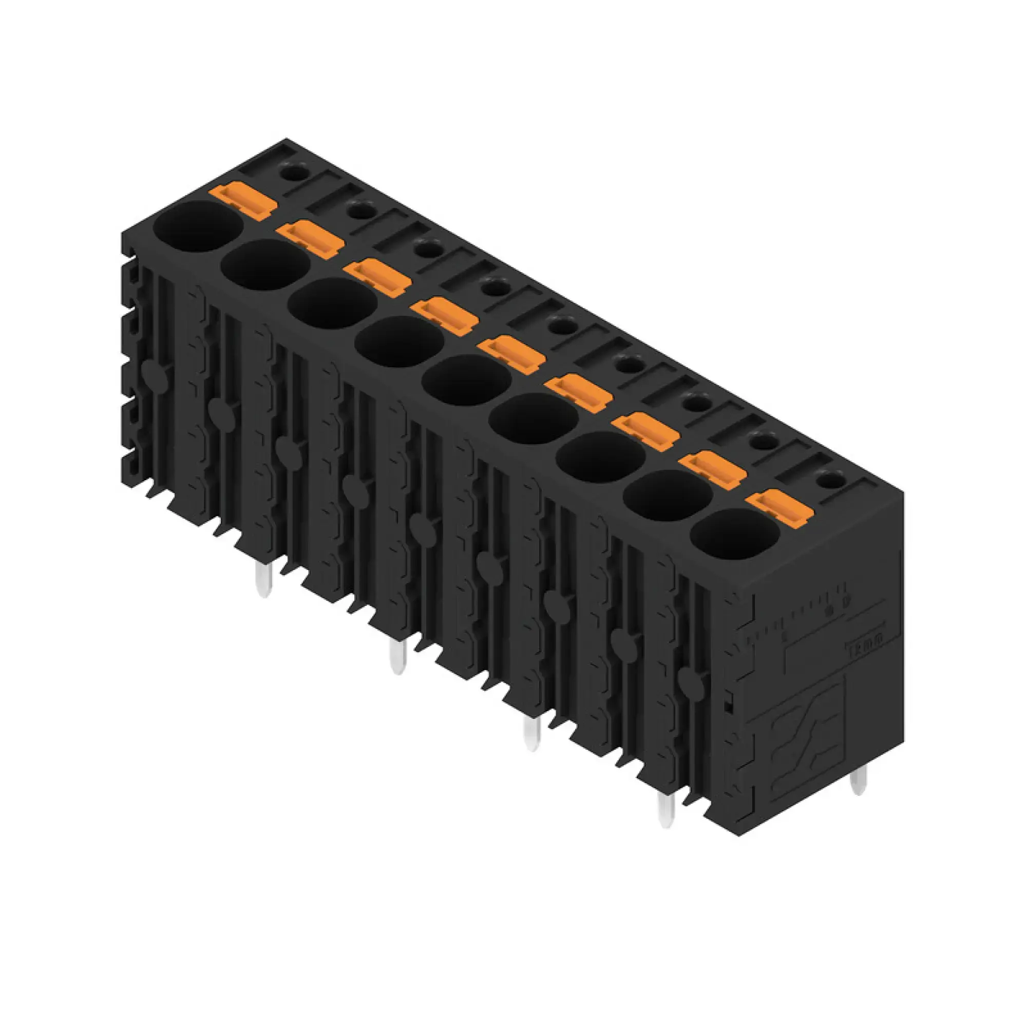 Weidmüller 2491690000 PCB terminal, 1000 V, 41 A, Pitch in mm: 7.50, 6 mm², Number of poles: 9, PUSH IN without actuator, THT solder connection, 180°, Box (img_001)