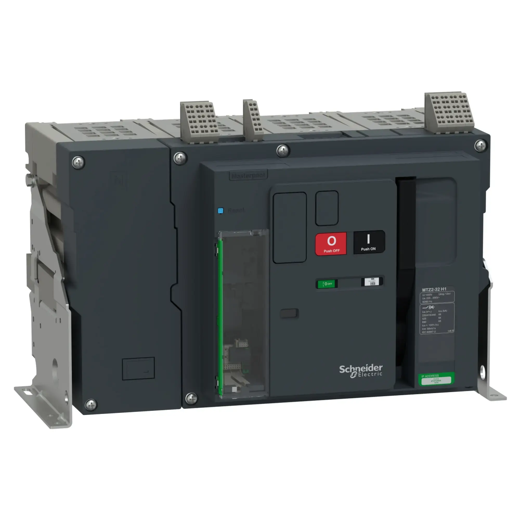 Schneider Electric LV948187 MasterPacT MTZ2 32 3200A H1 66kA/440VAC (Icu) 4P Grundschalter Festeinbau Neutral rechts für MicroLogic Active (img_002)
