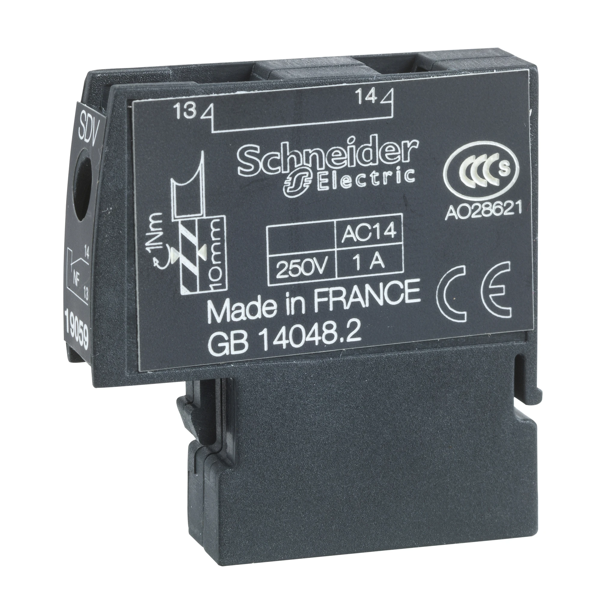 Schneider Electric 19059 Fault indicator switch SDV for NG125 and RCD block Vigi NG125, 1NO, 250V AC (img_001)