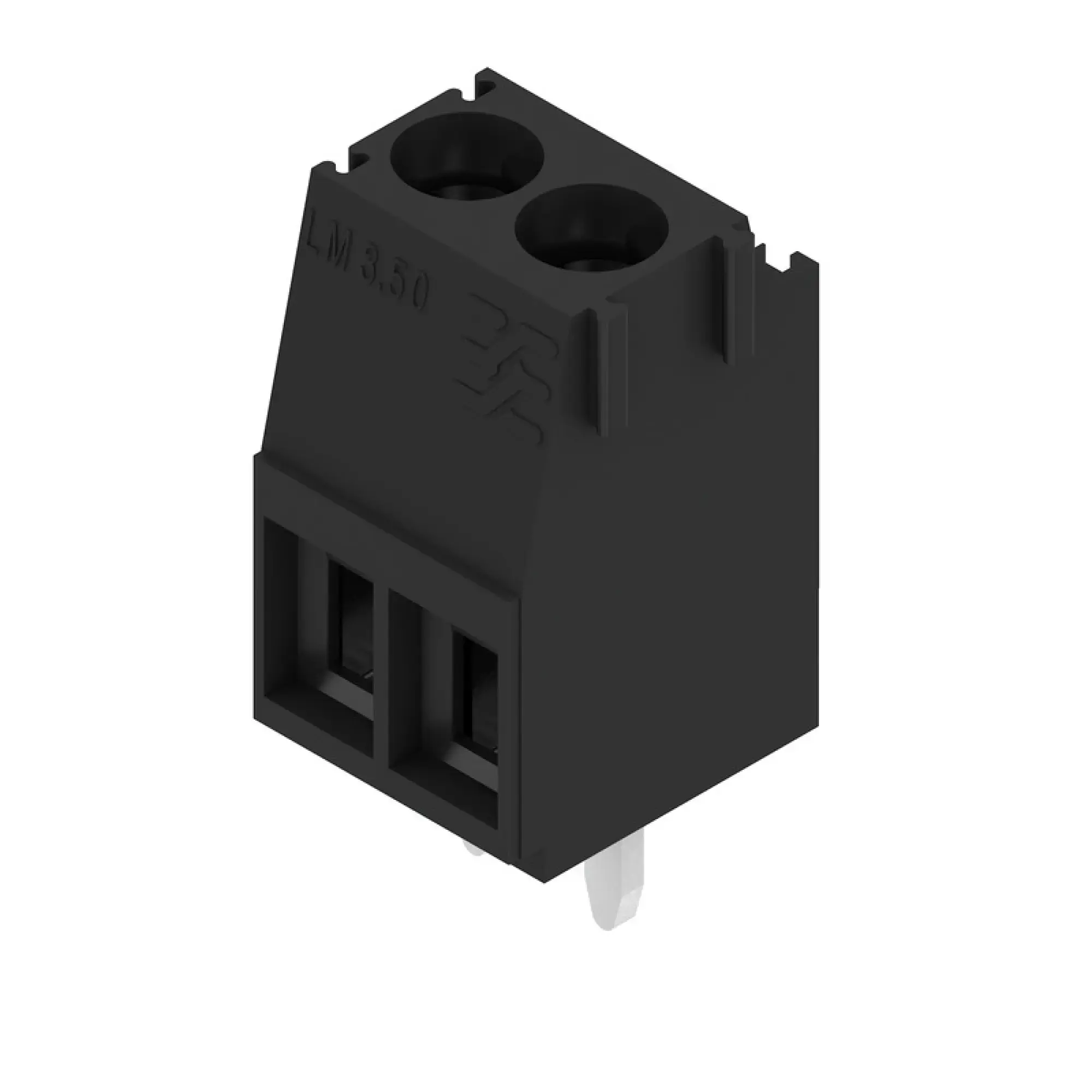 Weidmüller 1699650000 PCB terminal, 160 V, 16 A, Pitch in mm: 3.50, 2.08 mm², Number of poles: 2, Clamping yoke connection, THT solder connection, 90°, Box (img_001)