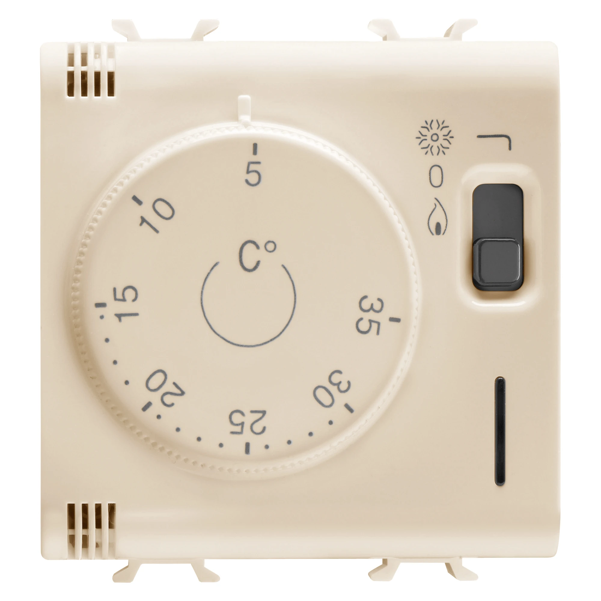 GEWISS GW11705 Thermostat UP mit Drehregler 1 Wechsler 2M 230V 8A Cremeweiss (img_001)