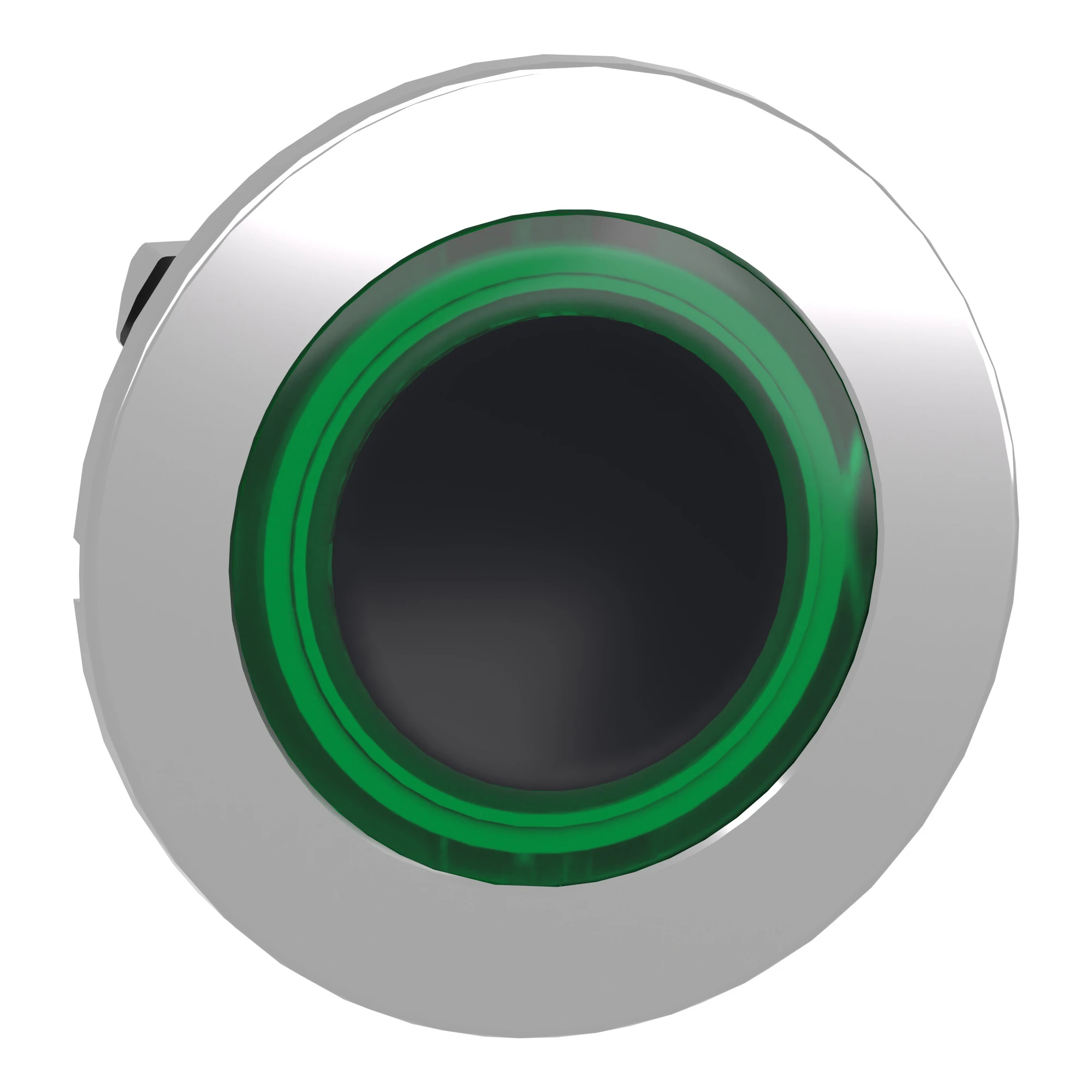 Schneider Electric ZB4FW933 Illuminated Pushbutton, Front Element, Harmony XB4F, Metal, Green, 30mm, for Universal LED, Illuminated Ring (img_001)