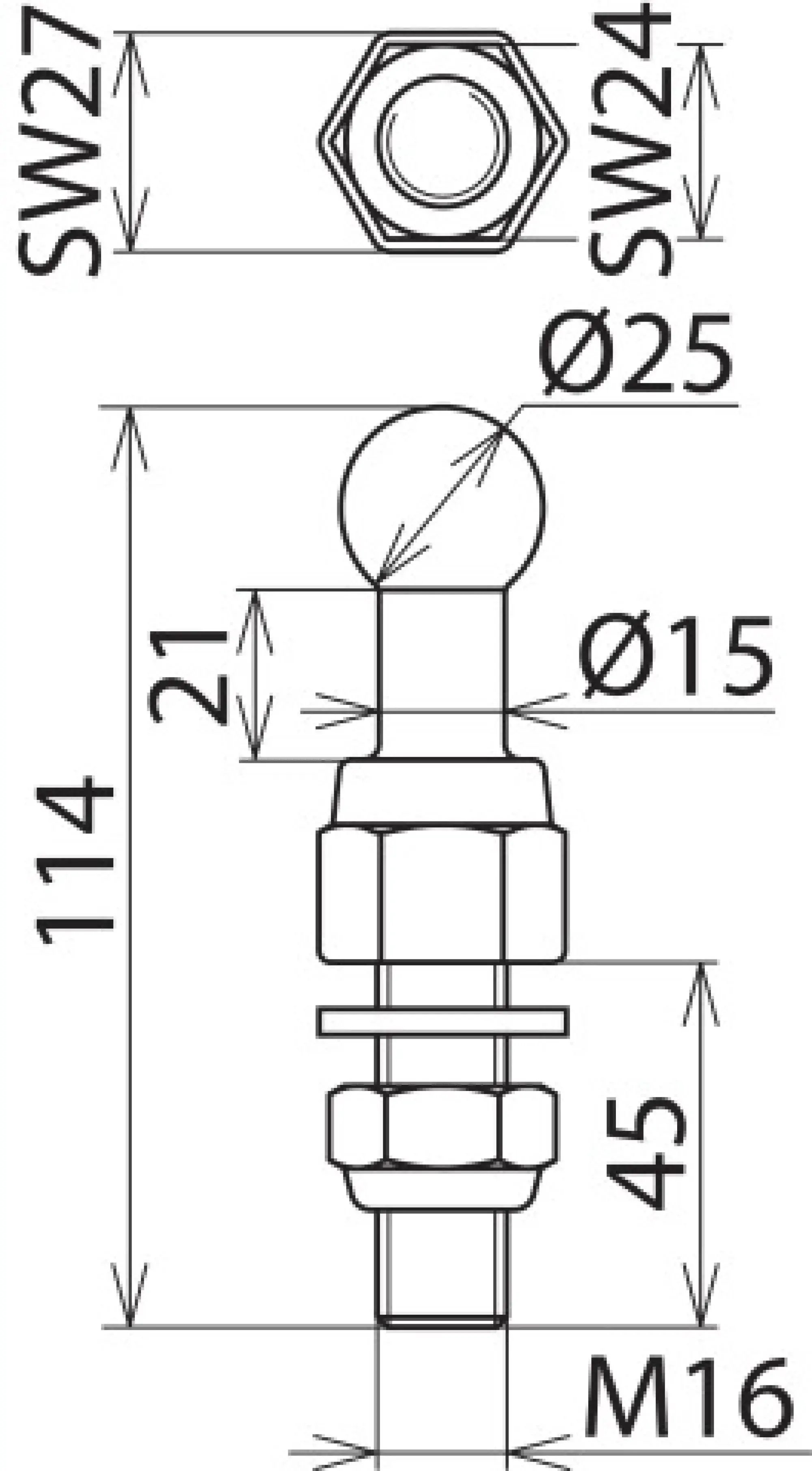 Dehn 755646 Fixed ball point D 25mm straight with thr. pin, nut, flat washer M16x46mm (img_002) Dehn 755646 Fixed ball point D 25mm straight with thr. pin, nut, flat washer M16x46mm (img_002)