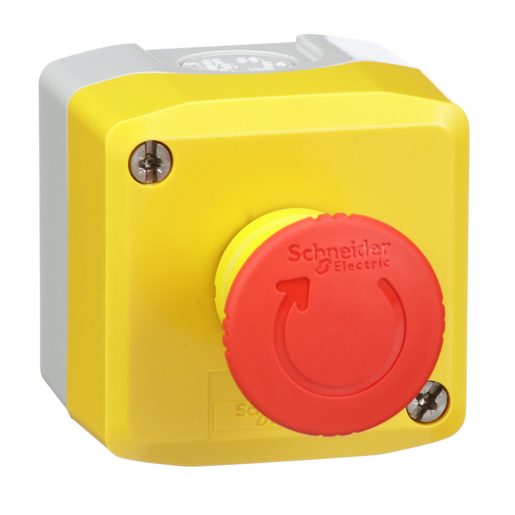 Schneider Electric XALK178FH7 Surface mounting enclosure, Harmony XALK, plastic, light grey, yellow, 1 emergency stop switch, twist release, 600V AC, 2NC (img_001) Schneider Electric XALK178FH7 Surface mounting enclosure, Harmony XALK, plastic, light grey, yellow, 1 emergency stop switch, twist release, 600V AC, 2NC (img_001)