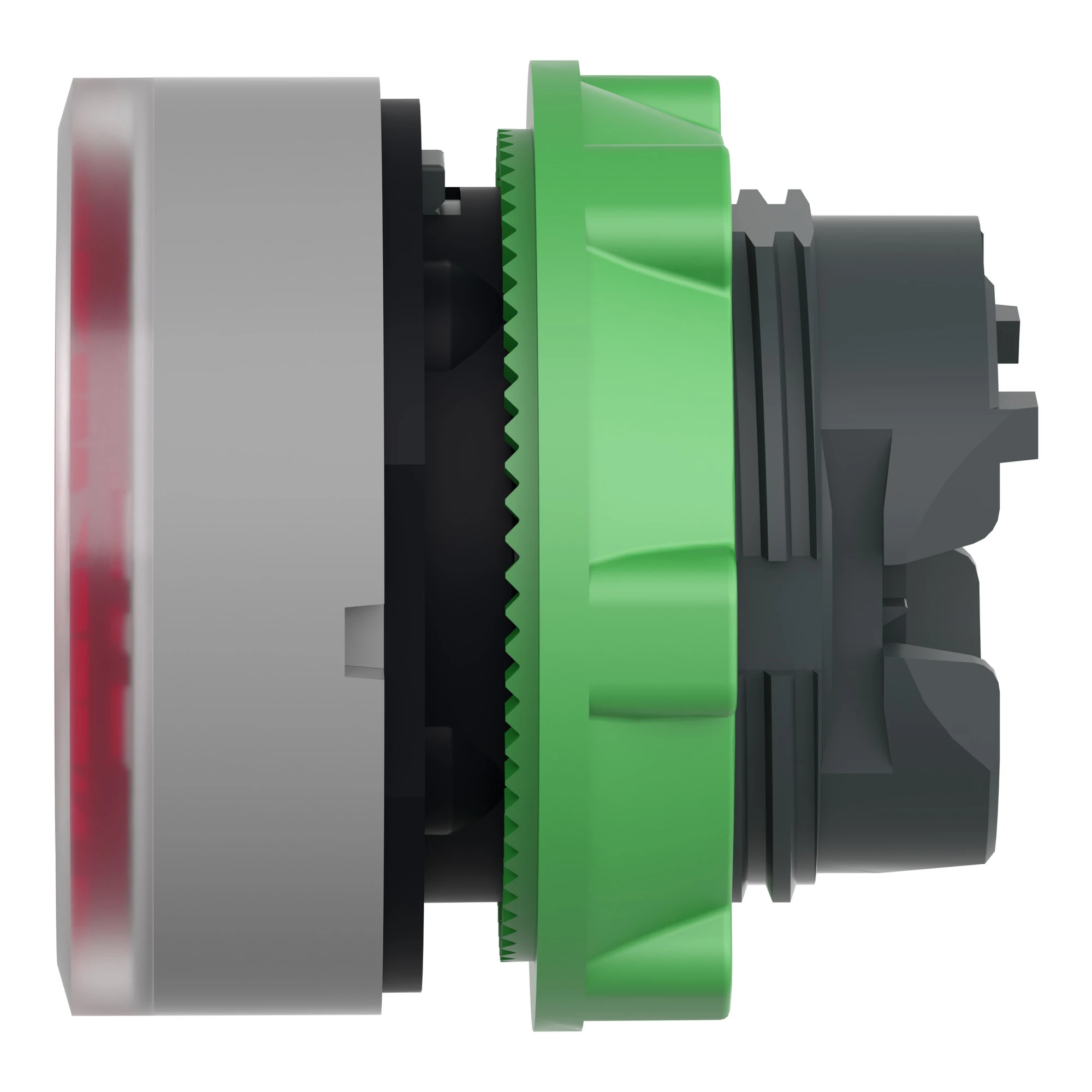 Schneider Electric ZB5AA48C0 Illuminated pushbutton, front element, Harmony XB5, plastic, 22mm, light grey, red, for universal LED, for insert label (img_007)