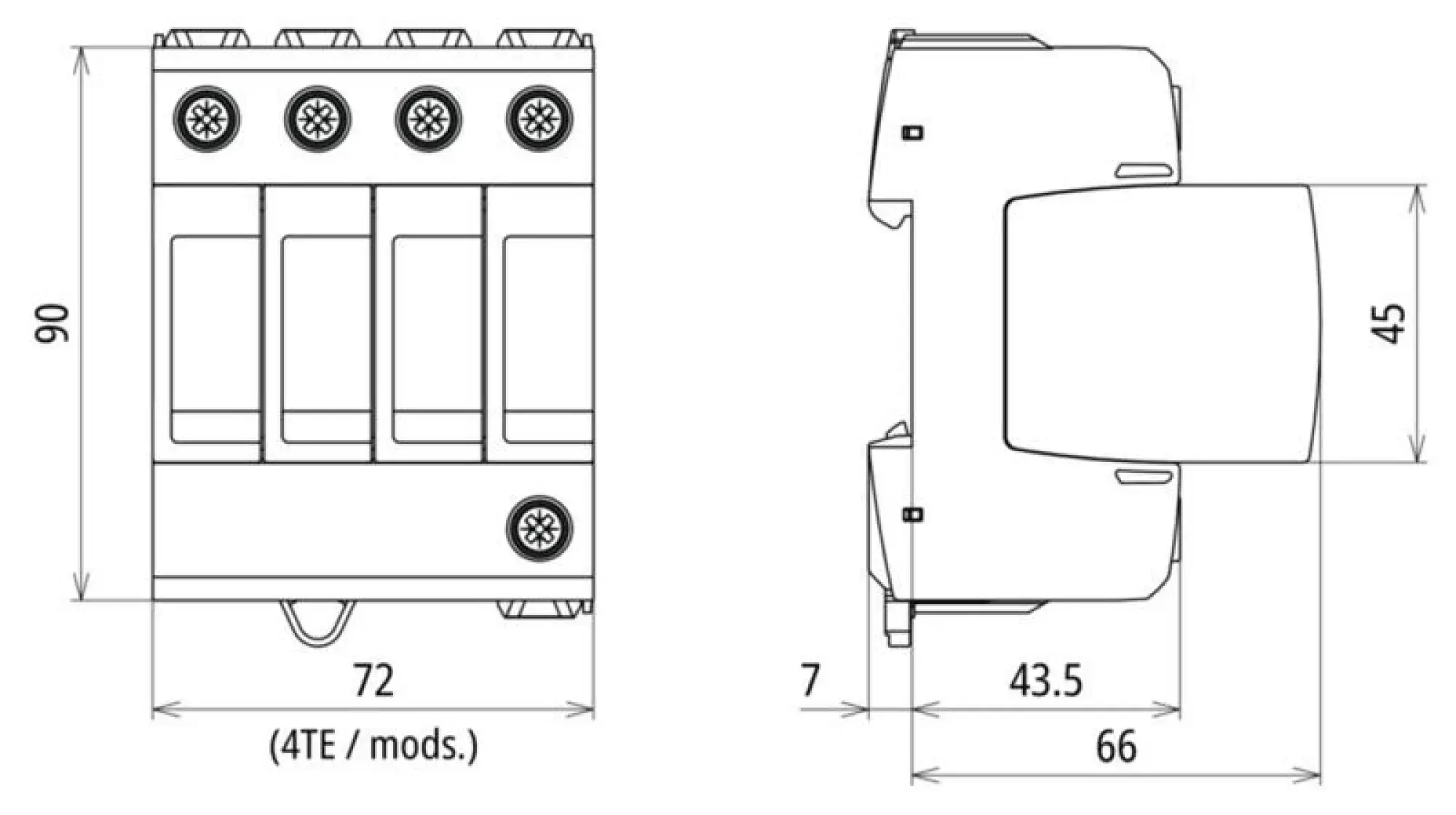 Dehn 943381 Ueberspannungsableiter Typ 2 DEHNguard MD 4-polig fuer TT- und TN-S-Systeme (img_002)