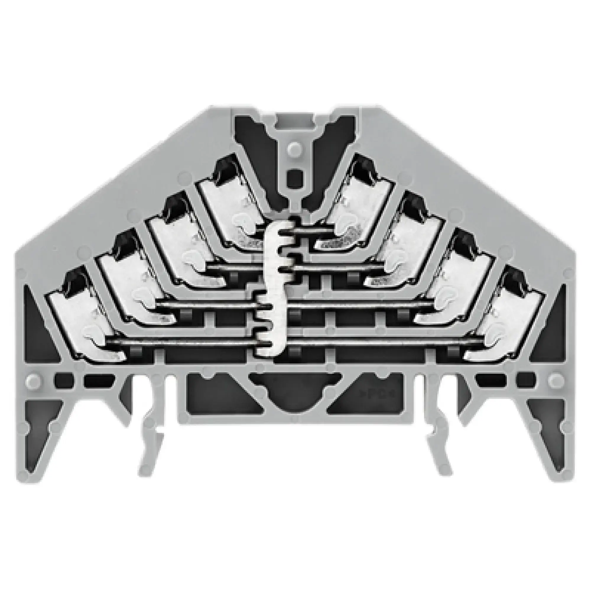 Weidmüller 1173890000 Potential distributor terminal, PUSH IN, grey, 1.5 mm², 17.5 A, 250 V, Number of connections: 16, Number of levels: 4, TS 35 x 7.5, V-0, Polycarbonate (img_001)