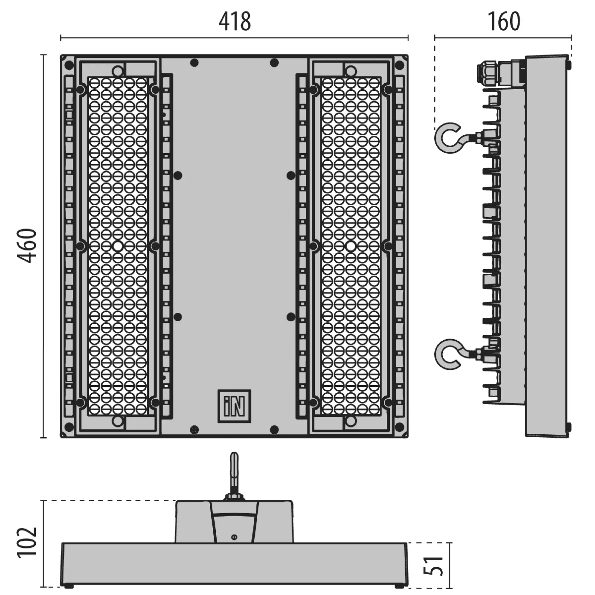 Performance iN Lighting 3105878 LED-Hallenpendelleuchte 4000K statisch elypsenförmige Optik 3105878 (img_003)