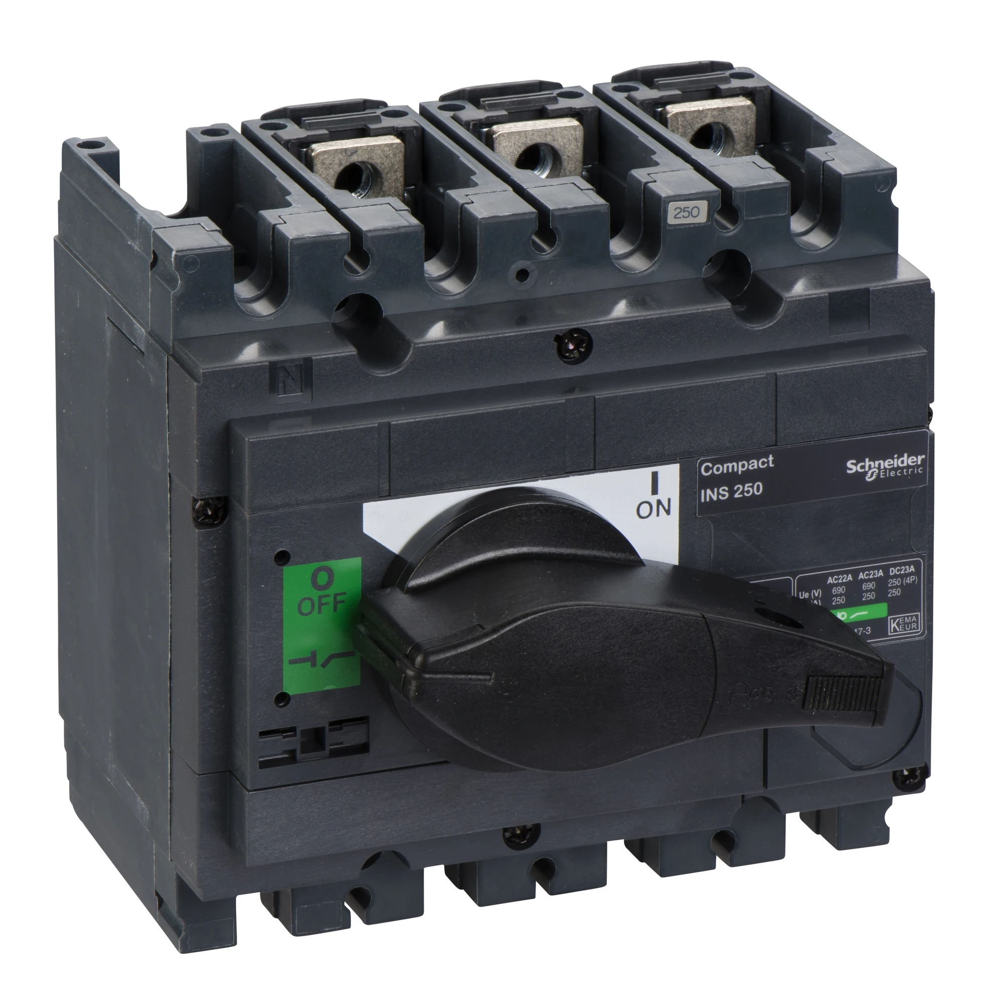 Schneider Electric 31106 Load disconnect switch INS250,3P, 250A/690V AC/250V DC, rotary drive black (img_001) Schneider Electric 31106 Load disconnect switch INS250,3P, 250A/690V AC/250V DC, rotary drive black (img_001)