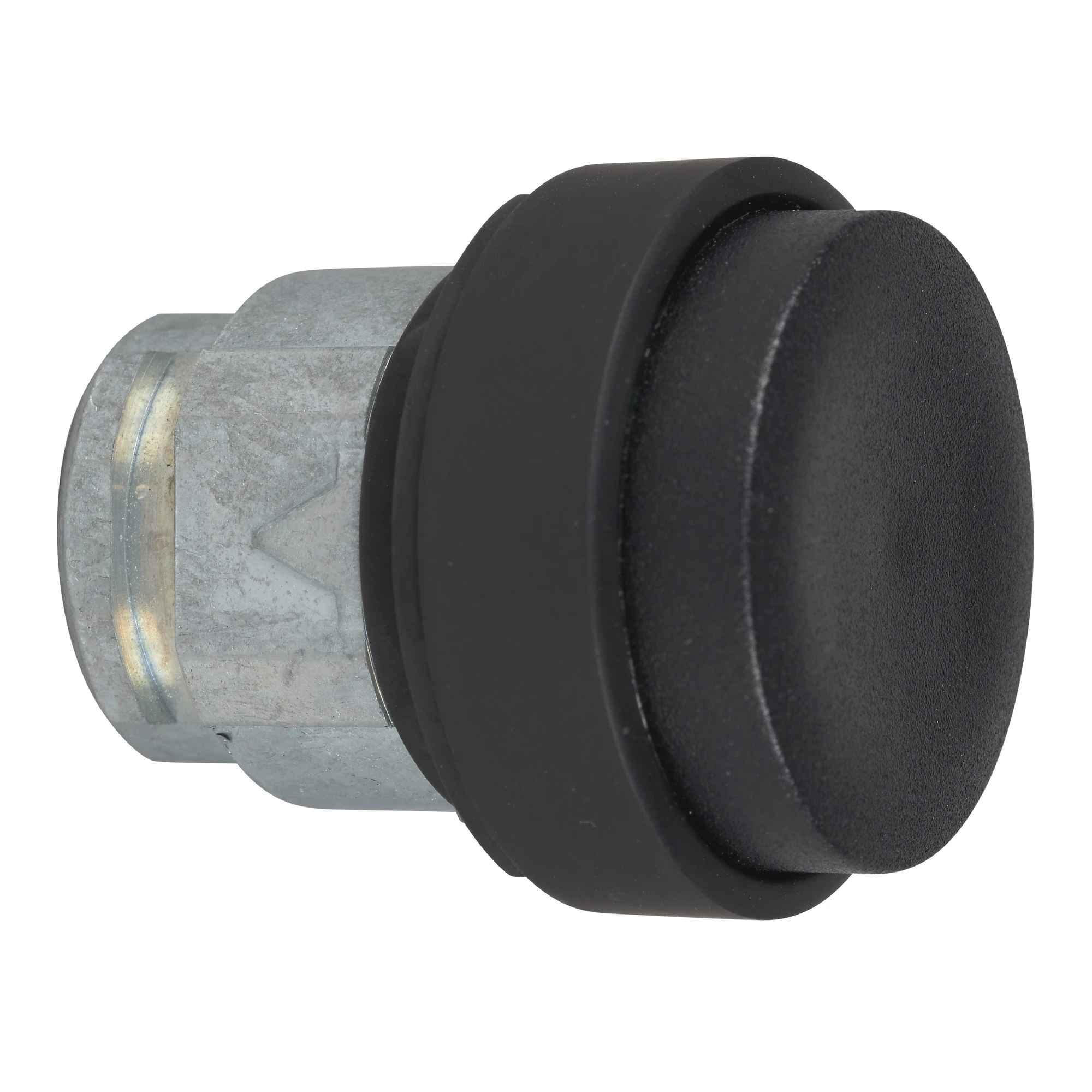 Schneider Electric ZB4BH27 Drucktaster, Frontelement, Harmony XB4, Metall schwarz, 22mm, schwarz, vorstehend, unbeschriftet, rastend (img_001)