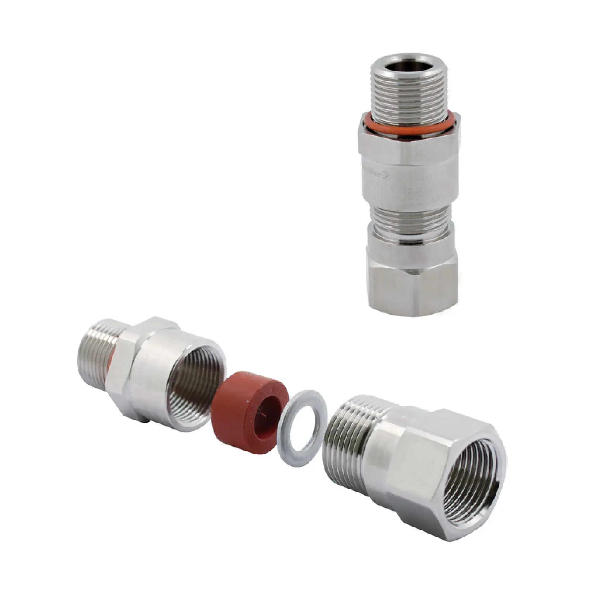 Weidmüller 1187220000 Ex cable gland (metal), straight, M 32 x 1.5, 16 mm, OD min. 19.5 - OD max. 26.3 mm, Stainless steel 1.4404 (img_001)