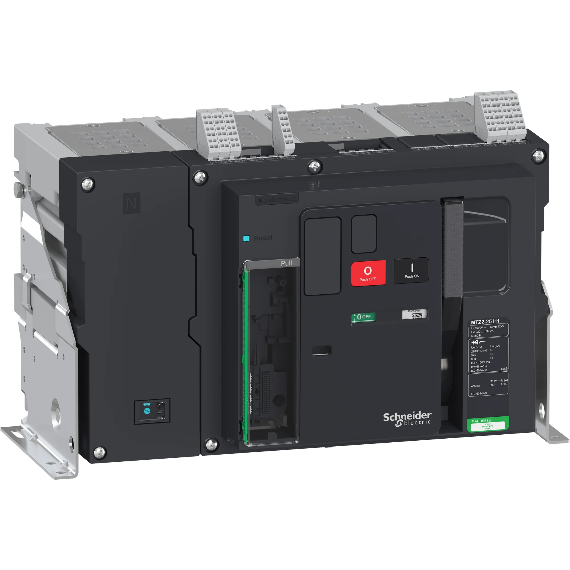 Schneider Electric LV848076 MasterPact MTZ2 2500A H1 Icu=66kA/440V 4P Basic Frame Fixed Mount (img_001)