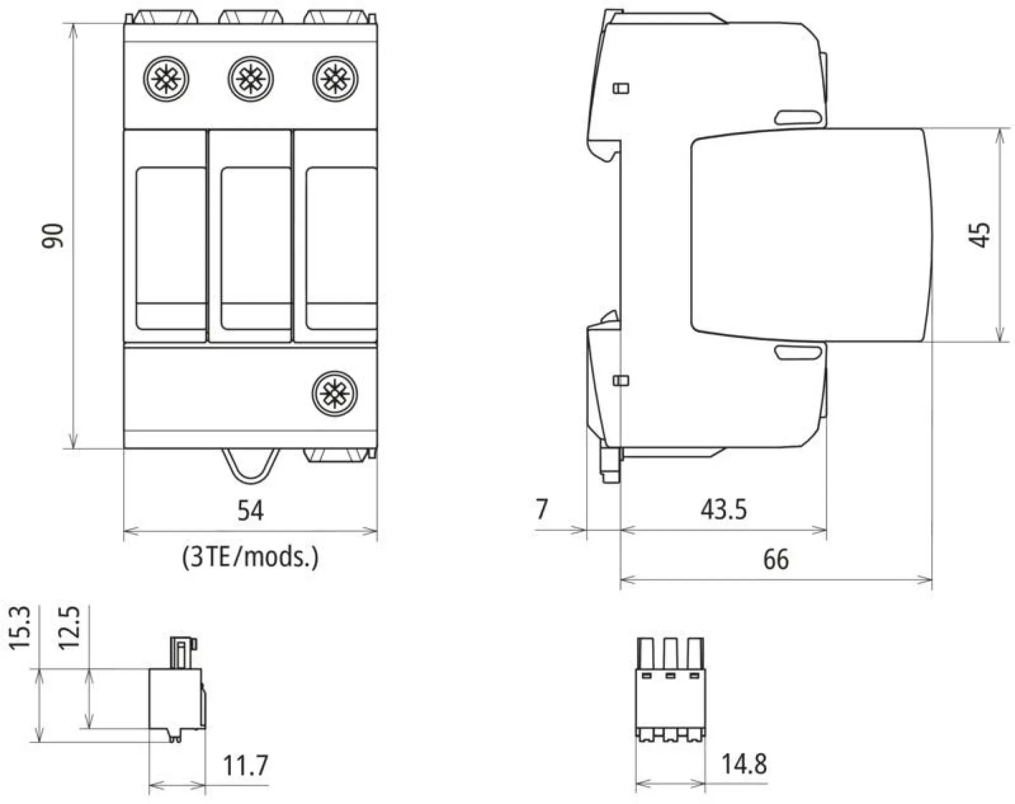 Dehn 943308 Ueberspannungsableiter Typ 2+3 DEHNguard MD 3-polig fuer TN-C-Systeme (img_002) Dehn 943308 Ueberspannungsableiter Typ 2+3 DEHNguard MD 3-polig fuer TN-C-Systeme (img_002)