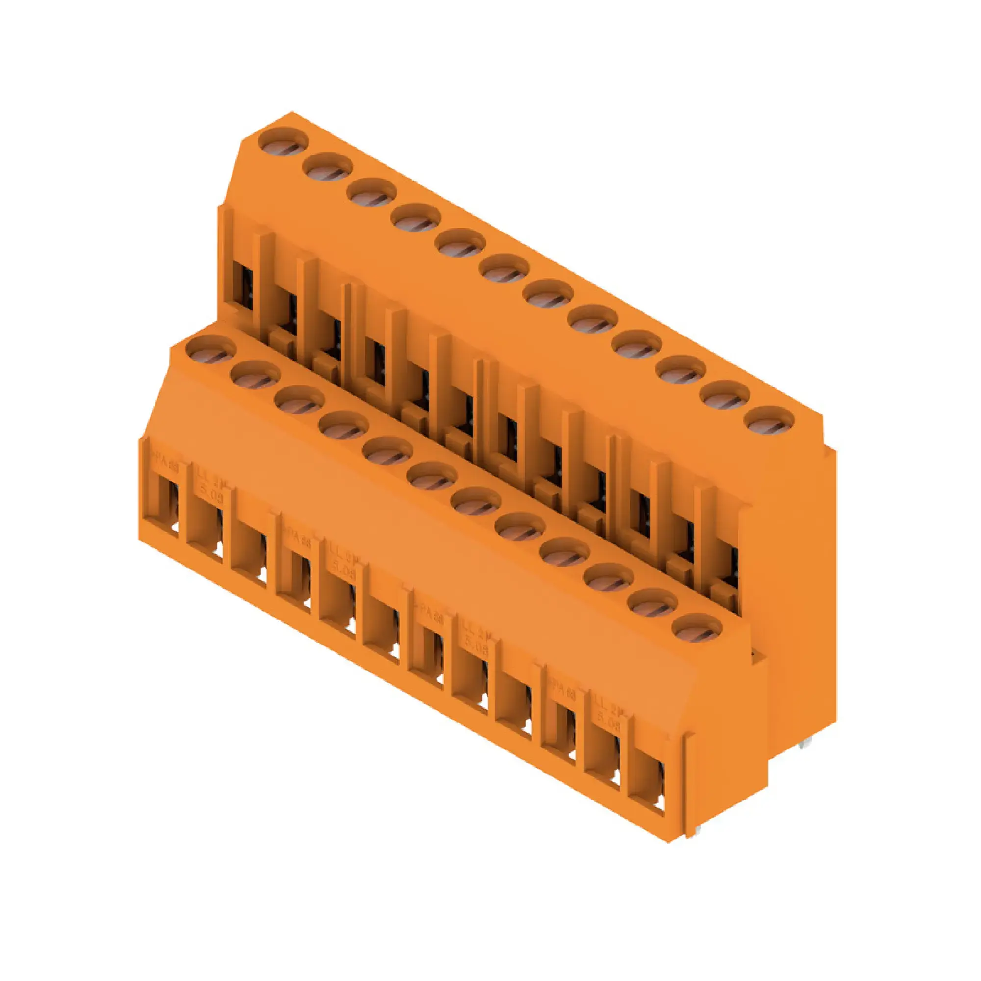 Weidmüller 1977560000 PCB terminal, 320 V, 32.5 A, Pitch in mm: 5.08, 6 mm², Number of poles: 24, Clamping yoke connection, THT solder connection, 90°, Box (img_001)