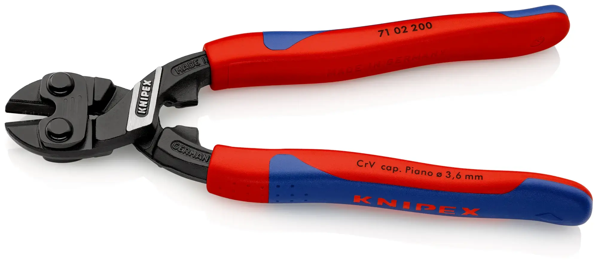 Knipex 71 02 200 CoBolt® Cortabulones compacto con fundas esbeltas en dos componentes negro atramentado 200 mm (img_003)