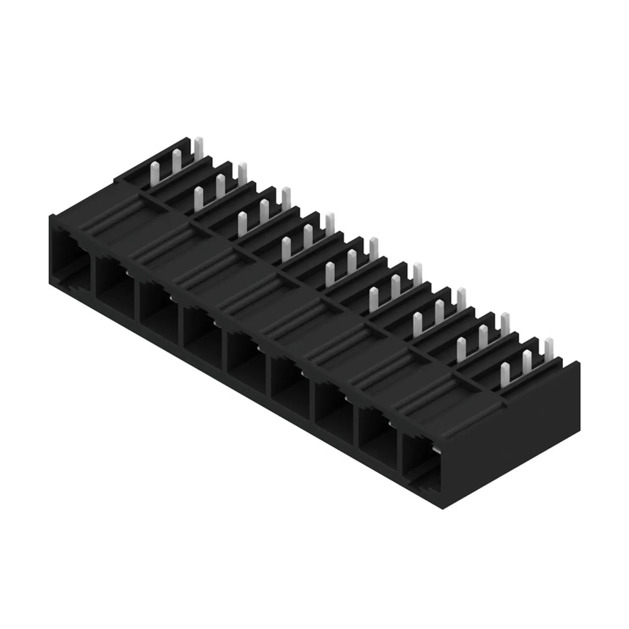 Weidmüller 1813560000 PCB connector (board connection), 1000 V, 78.3 A, Pitch in mm: 10.16, Number of poles: 9, THT solder connection, Box (img_001)