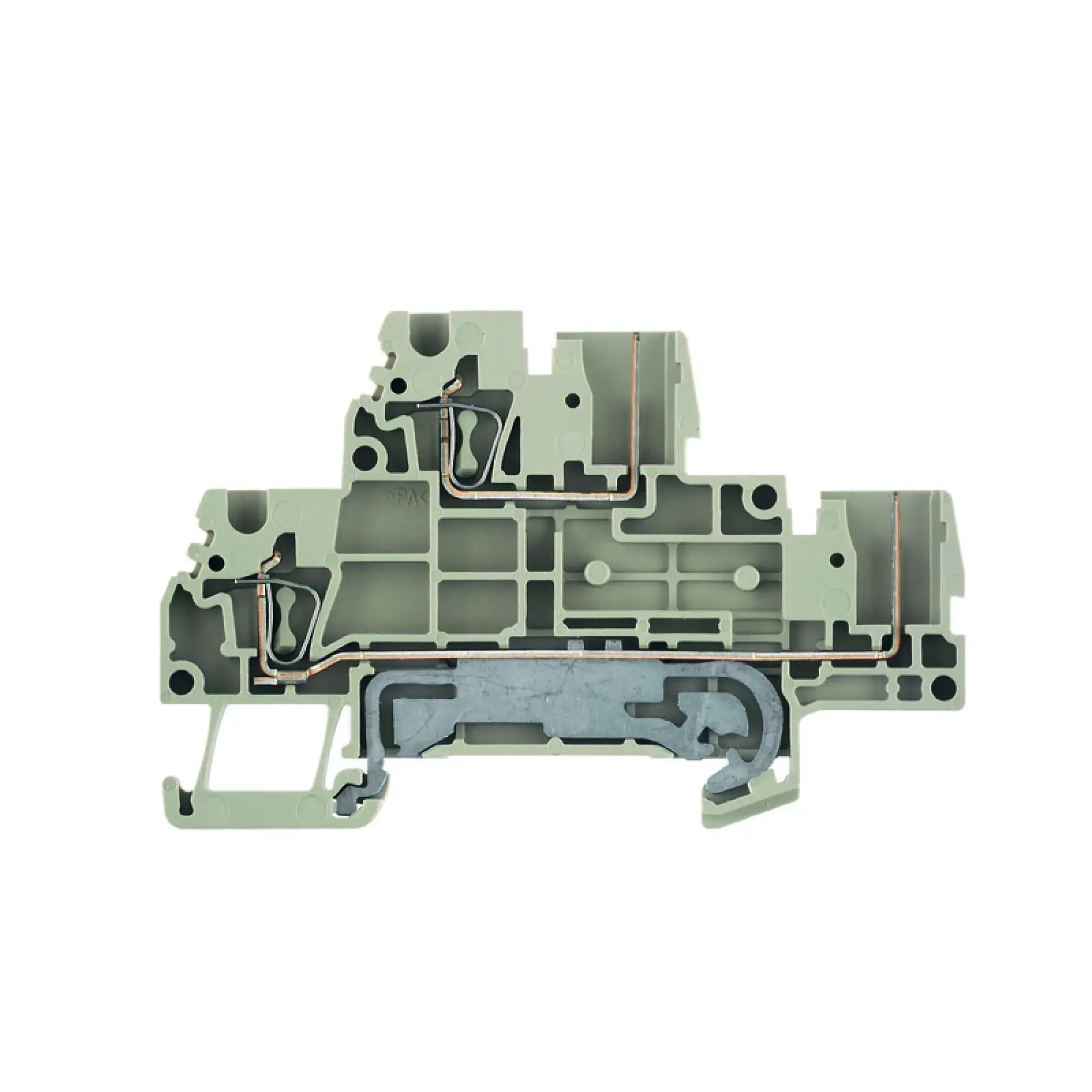 Weidmüller 1815160000 Pluggable terminal, Tension-clamp connection, dark beige, 2.5, 2.5 mm², 24 A, Number of connections: 4, Number of levels: 2, TS 35, V-0, Wemid (img_001)