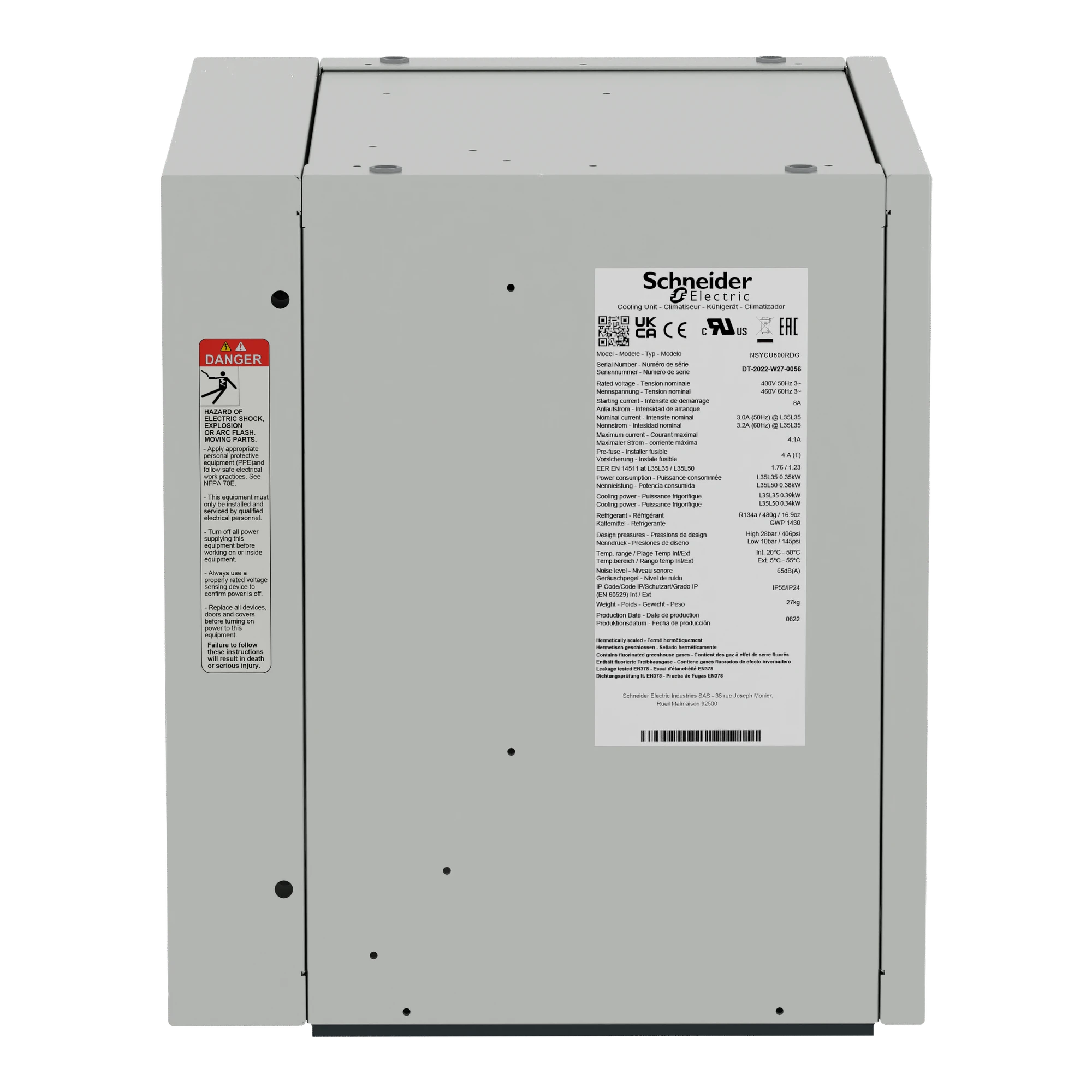 Schneider Electric NSYCU600RDG Roof-mounted cooling unit, networked, Climasys CU, 600W, 230V, 50/60Hz, IP54 (img_006) Schneider Electric NSYCU600RDG Roof-mounted cooling unit, networked, Climasys CU, 600W, 230V, 50/60Hz, IP54 (img_006)