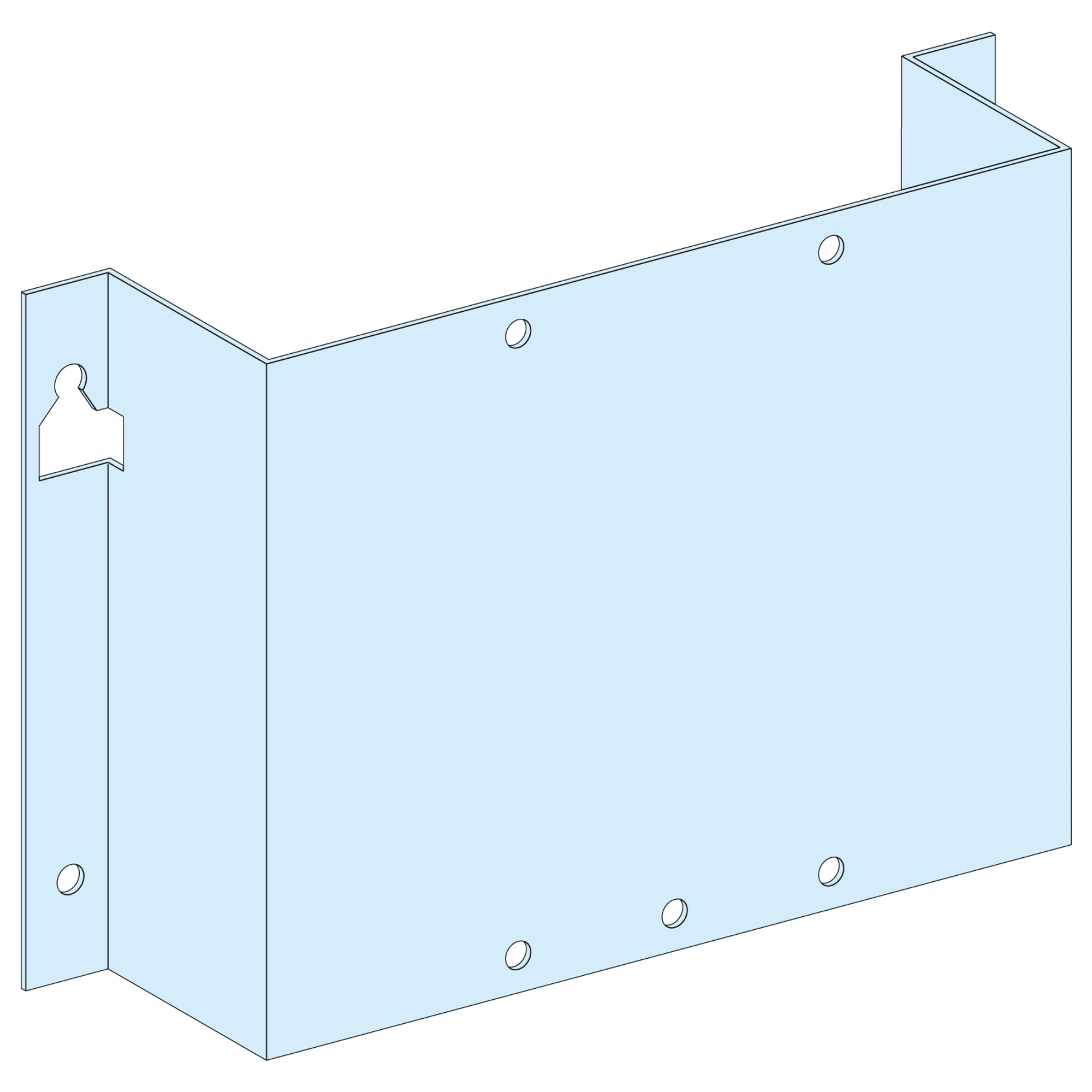 Schneider Electric LVS03051 PrismaSeT-P, Mounting Plate, ComPacT NSX/NSX Vigi100-250 3-4 pole, Rotary Drive, Fixed Mounting, Vertical, Width=400mm, Height=9 Modules (img_001)