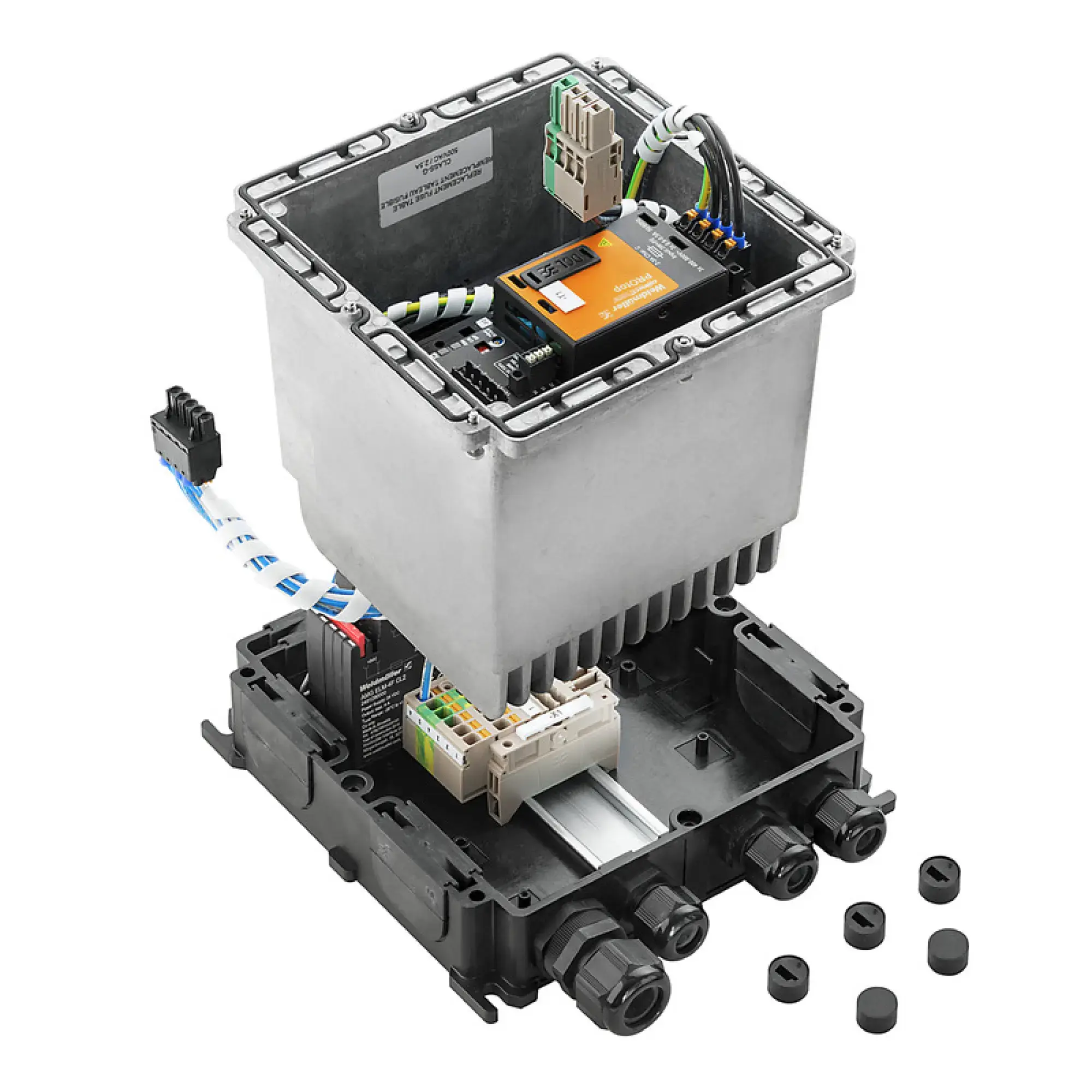 Weidmüller 8000050554 Power supply in enclosure, IP65, 3 x 4 A NEC Class 2, 24 V, DC, PUSH IN, M12, A-coded (img_001)