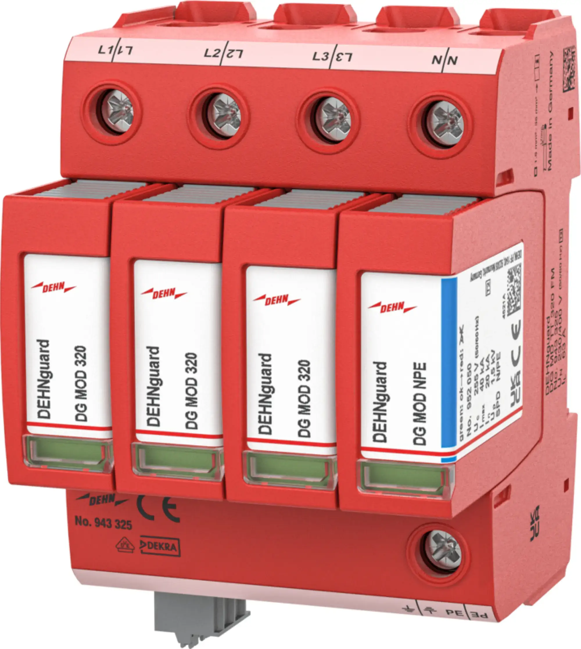 Dehn 943325 Ueberspannungsableiter Typ 2 DEHNguard MD 4-polig fuer TT- und TN-S-Systeme (img_001) Dehn 943325 Ueberspannungsableiter Typ 2 DEHNguard MD 4-polig fuer TT- und TN-S-Systeme (img_001)