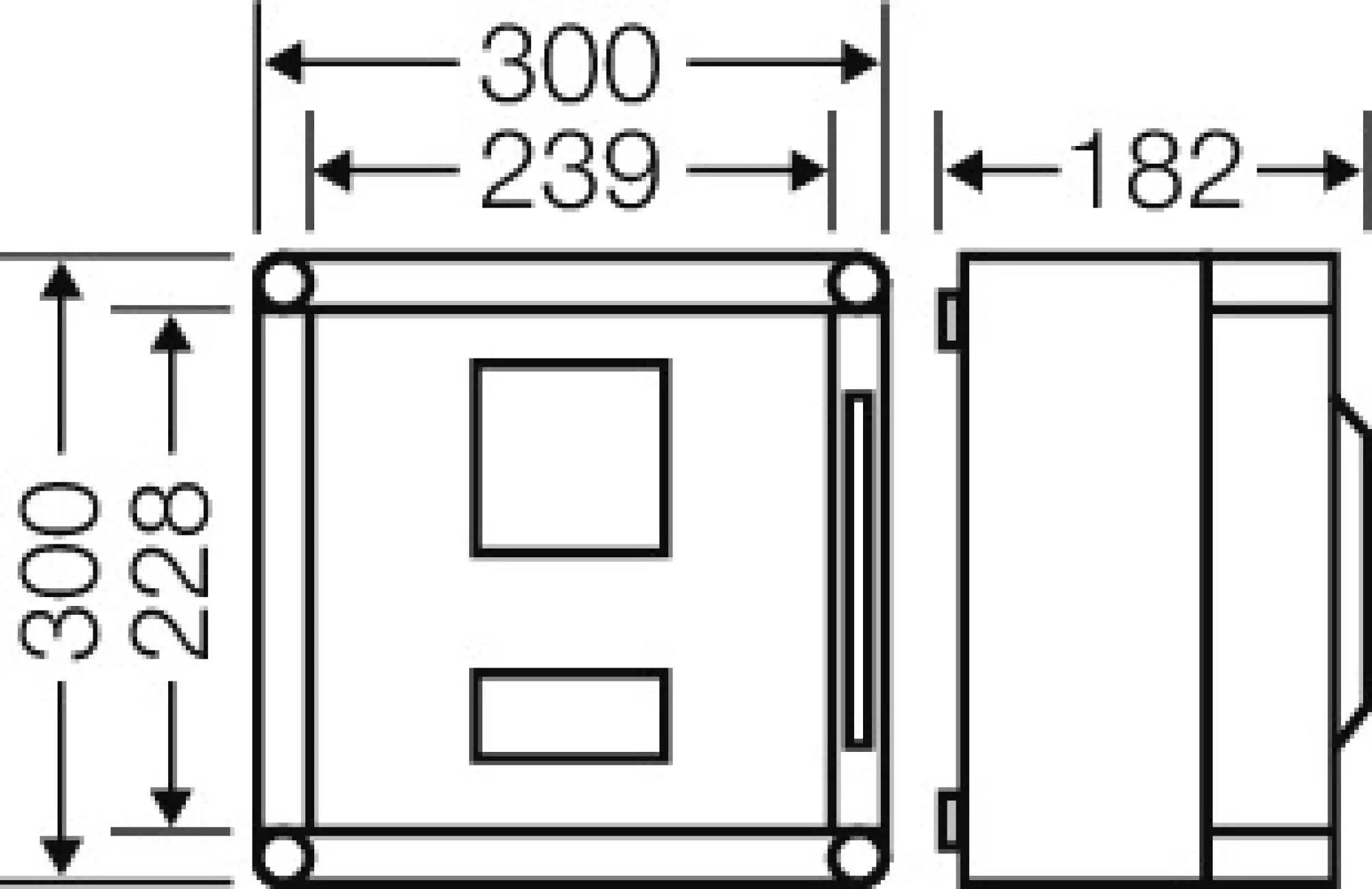 Hensel 20001381 Mi für Messgerät 96x96 mm, 4,5 TE, mit Tragschi. f. Sp.pfadsi., Scharnierd Mi 2230 (img_002)