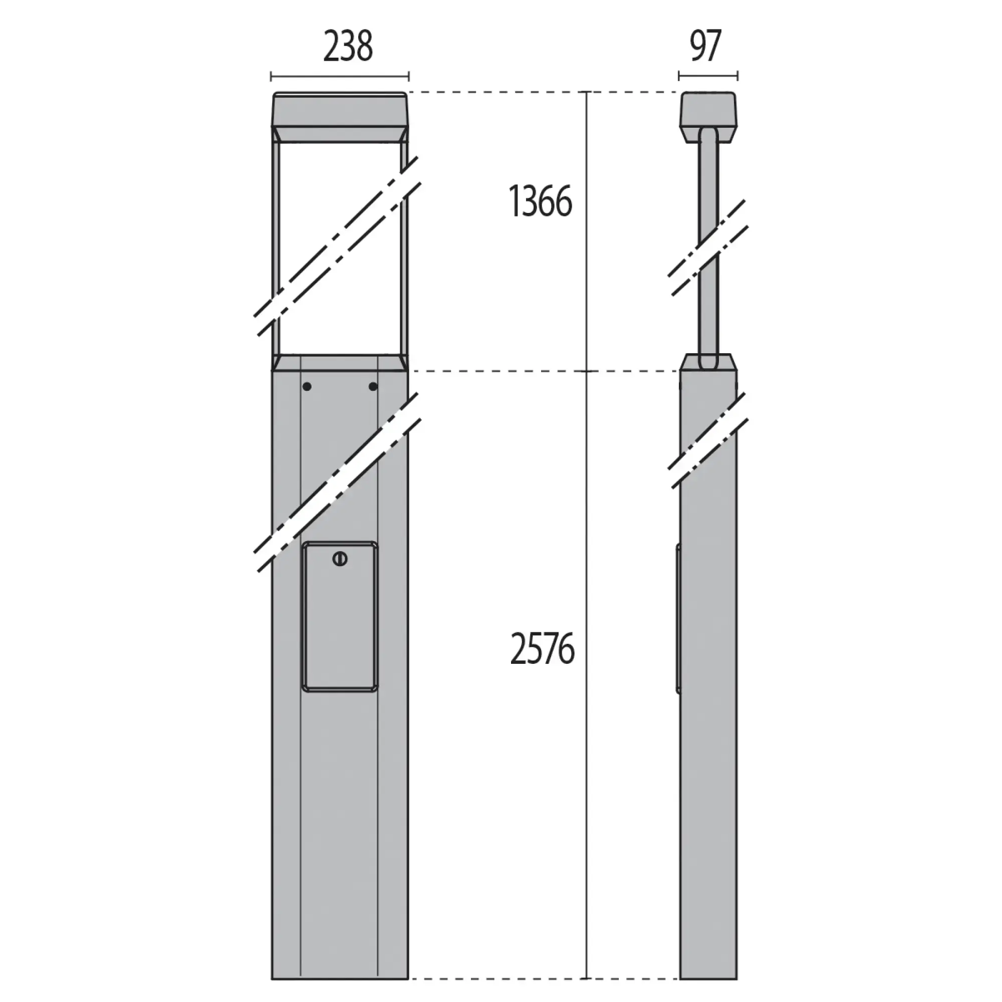 Performance iN Lighting 306065 LED-Pollerleuchte 4000K 29W dimmbar 1-10V asymmetrische mittlere Optik 306065 (img_003)