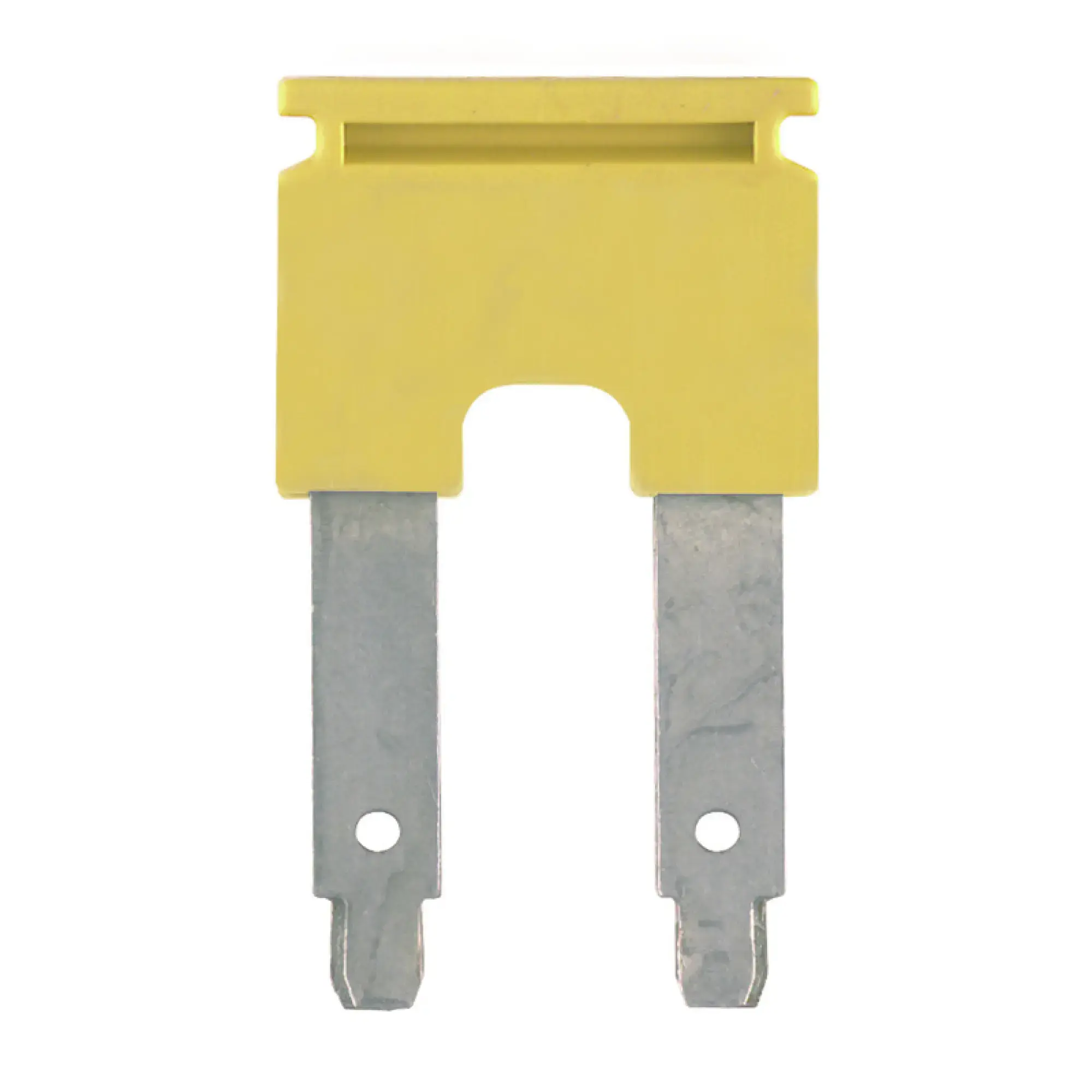 Weidmüller 1739700000 Cross-connector (terminal), Plugged, yellow, 125 A, Number of poles: 2, Pitch in mm: 16.00, Insulated: Yes, Width: 6 mm (img_001)