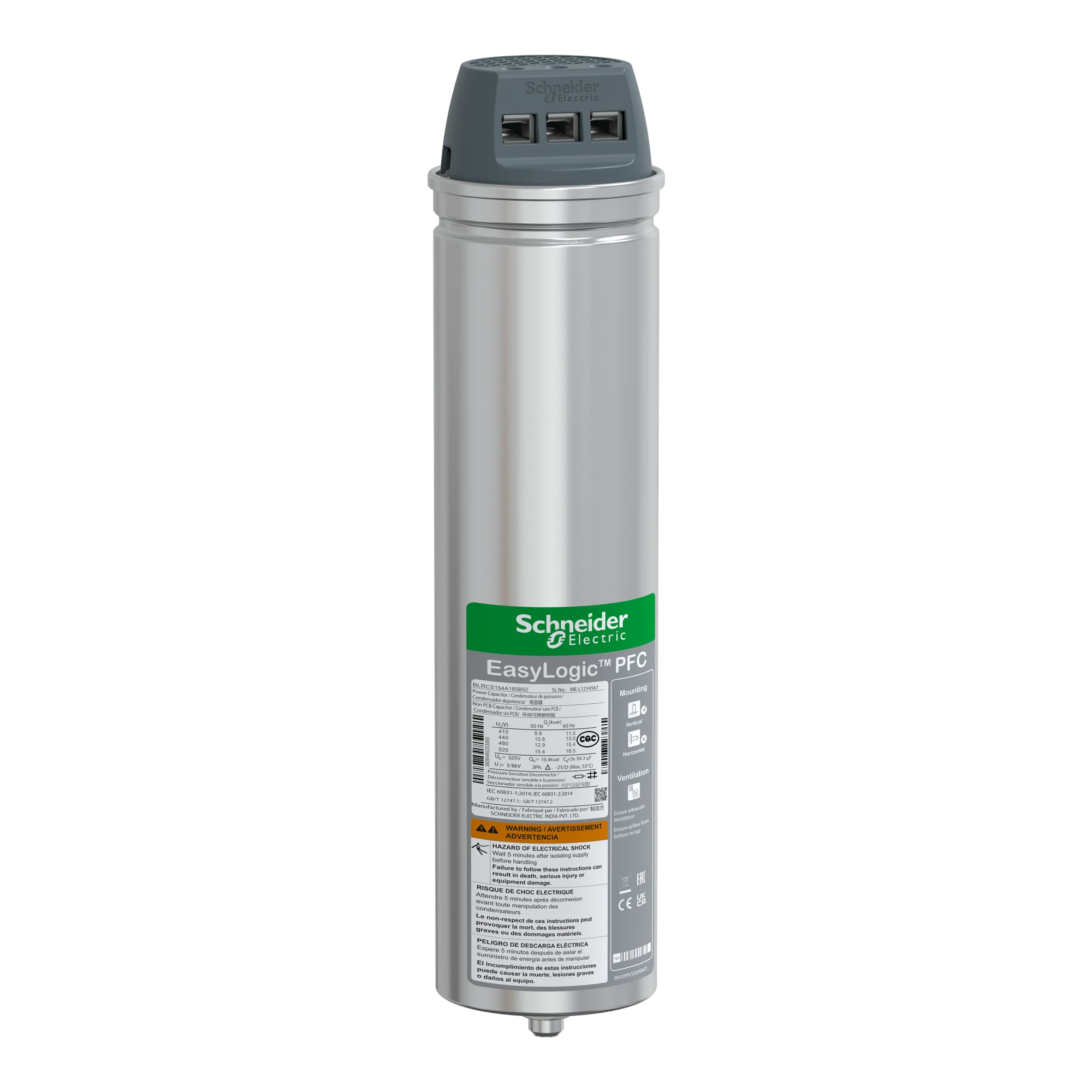 Schneider Electric BLRCS154A185B52 VarplusCan HDuty-Capacitor, 15.4/18.5 kvar, 525 V, 50/60Hz (img_001) Schneider Electric BLRCS154A185B52 VarplusCan HDuty-Capacitor, 15.4/18.5 kvar, 525 V, 50/60Hz (img_001)