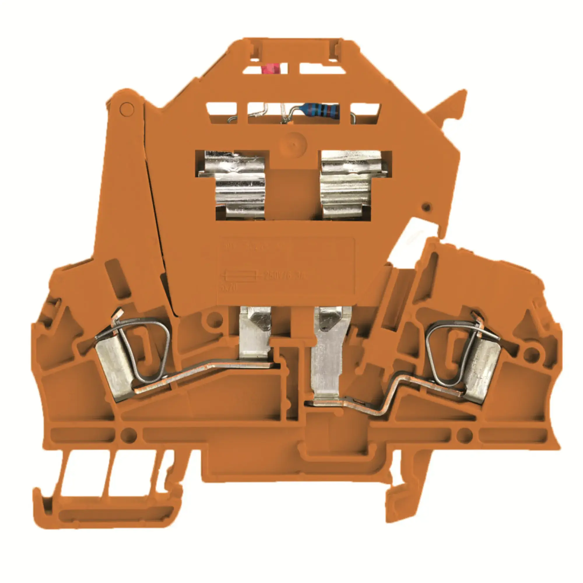 Weidmüller 1082370000 Fuse terminal, Tension-clamp connection, orange, 2.5 mm², 6.3 A, 60 V, Number of connections: 2, Number of levels: 1, TS 35 (img_001)