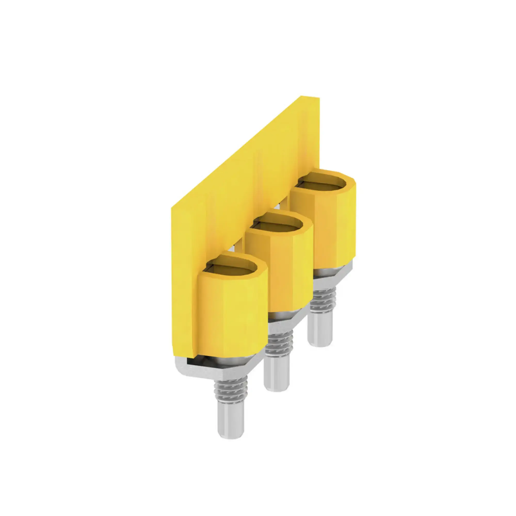 Weidmüller 1079300000 Cross-connector (terminal), when screwed in, yellow, 125 A, Number of poles: 3, Pitch in mm: 16.00, Insulated: Yes, Width: 9 mm (img_001)