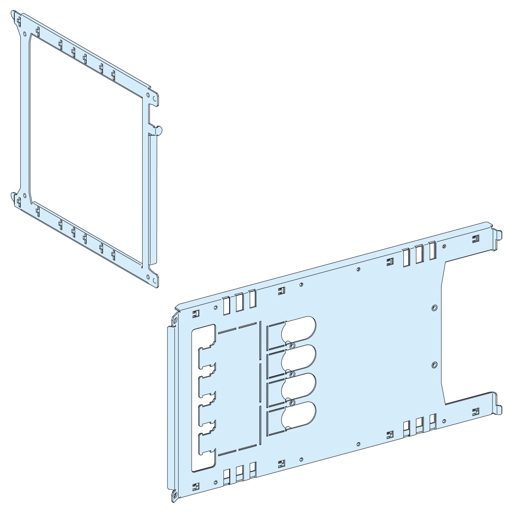 Schneider Electric LVS03462 PrismaSeT-P, Mounting Plate, ComPacT NSX400-630 3-4 poles, Plug-in Technology, Horizontal, Width=650mm, Height=6 Modules (img_001)