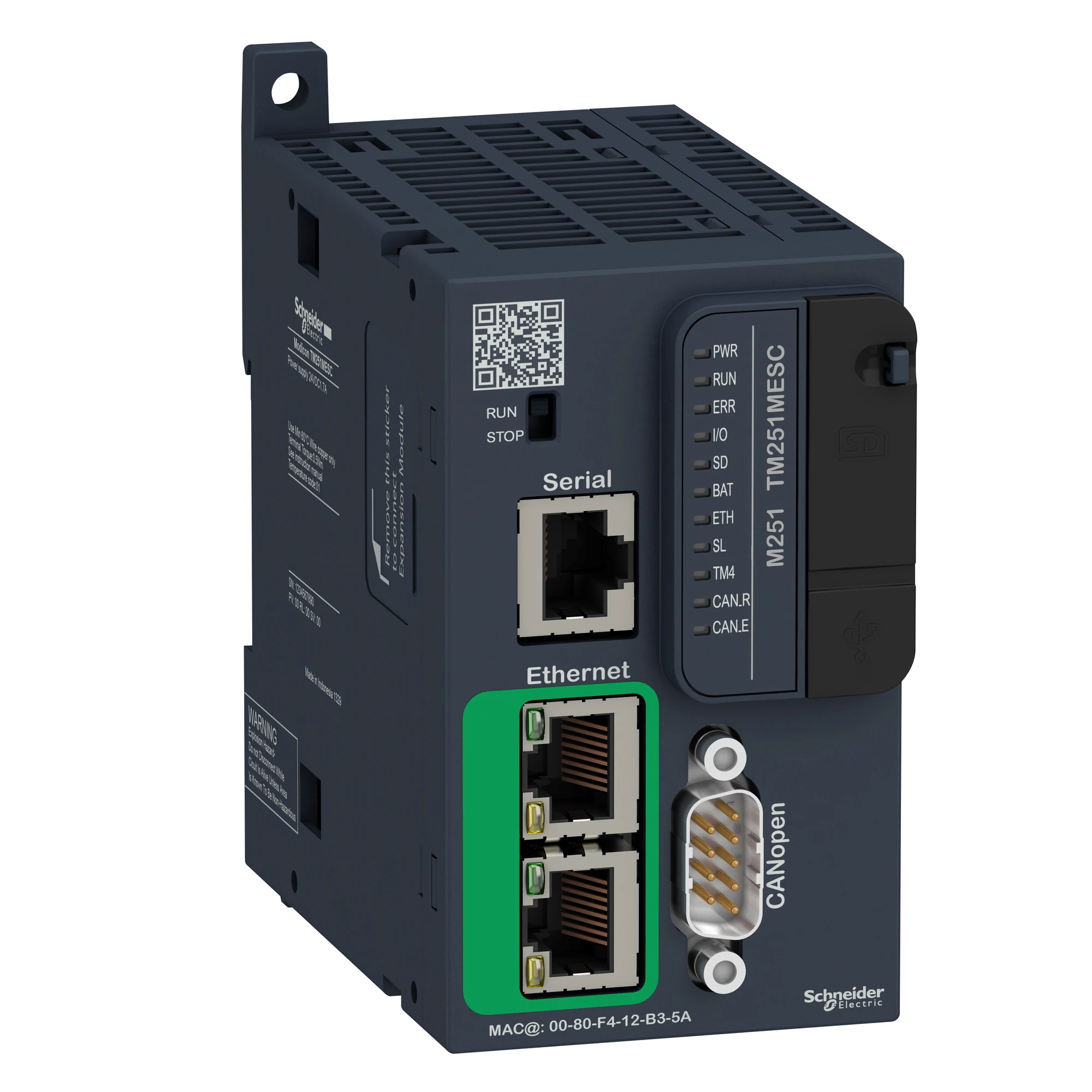 Schneider Electric TM251MESC PLC Control, Modicon M251, Ethernet, Modbus, CANopen Master, 24 VDC (img_001)