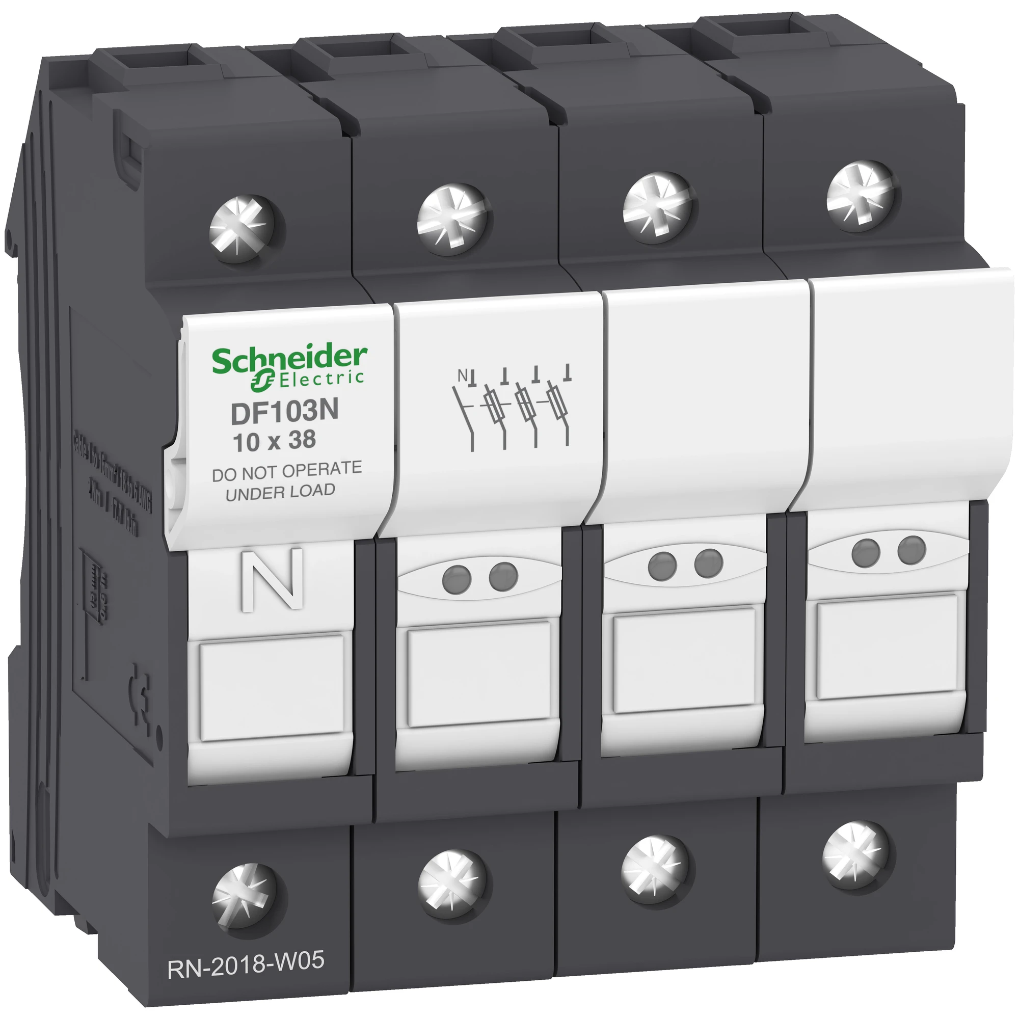 Schneider Electric DF103N Fuse Holder TeSys 3p N 32A, Fuse Size 10x38mm (img_001) Schneider Electric DF103N Fuse Holder TeSys 3p N 32A, Fuse Size 10x38mm (img_001)