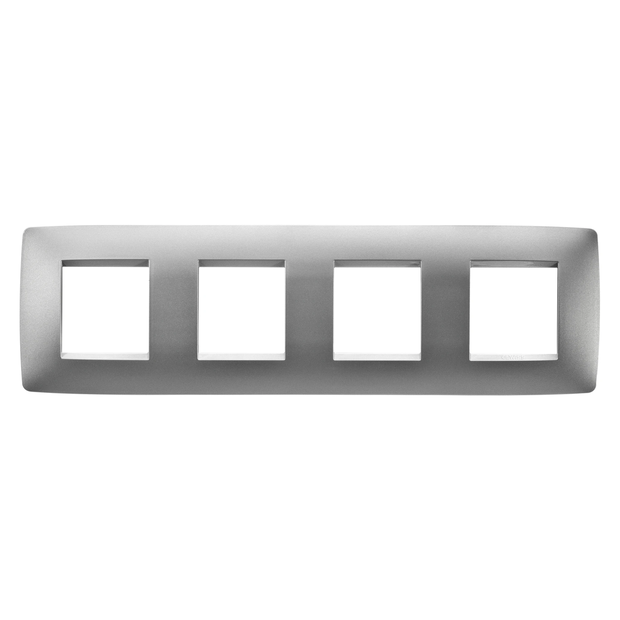 GEWISS GW16128VT ONE INTERNATIONAL PLATE - IN PAINTED TECHNOPOLYMER - 2+2+2+2 MODULES HORIZONTAL - TITANIUM - CHORUSMART (img_001)