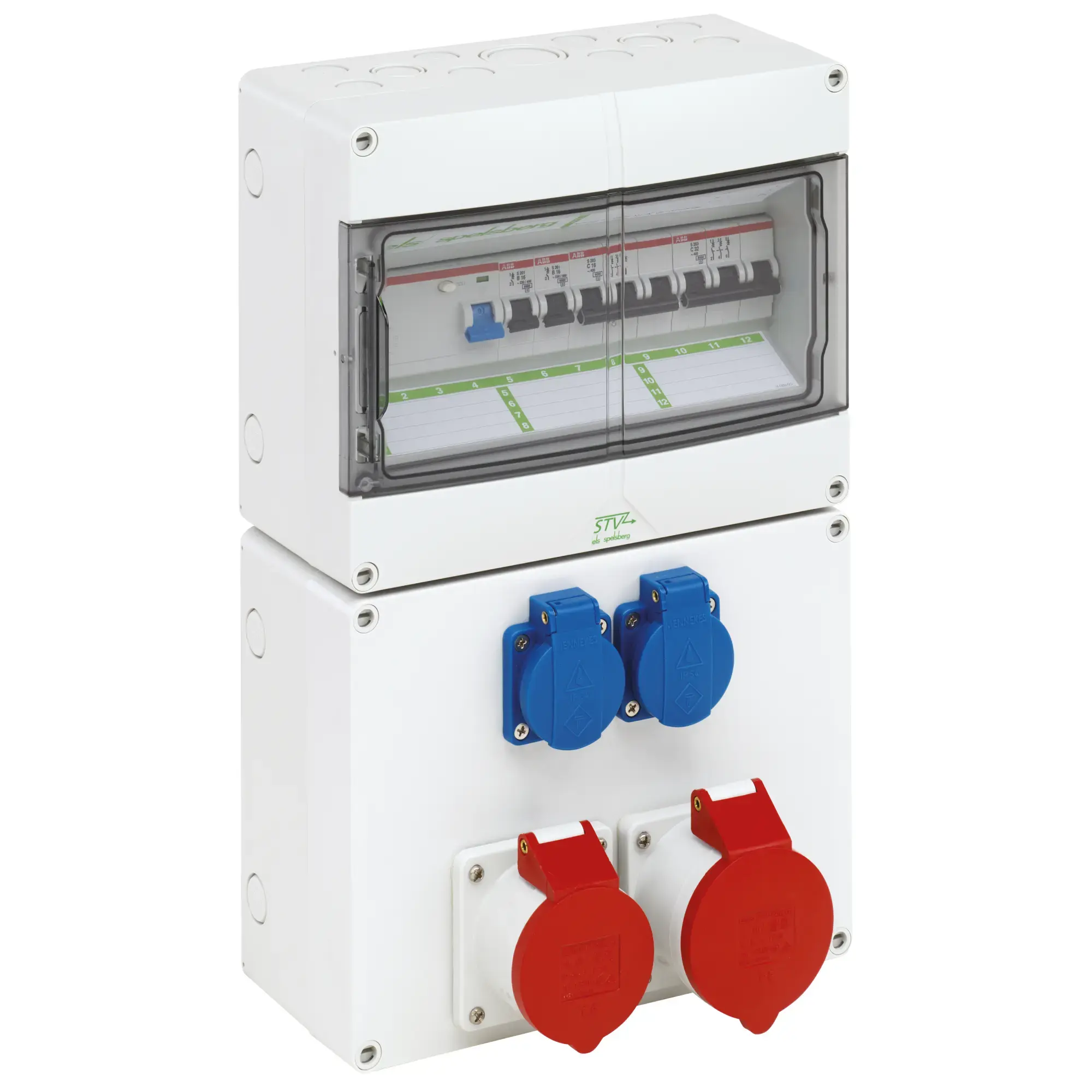 Spelsberg 73142201 Socket outlet combination, grey, Type of protection IP44, Impact strength IK08, Protection class II, Rated insulation voltage 400V AC, Halogen free (img_001) Spelsberg 73142201 Socket outlet combination, grey, Type of protection IP44, Impact strength IK08, Protection class II, Rated insulation voltage 400V AC, Halogen free (img_001)