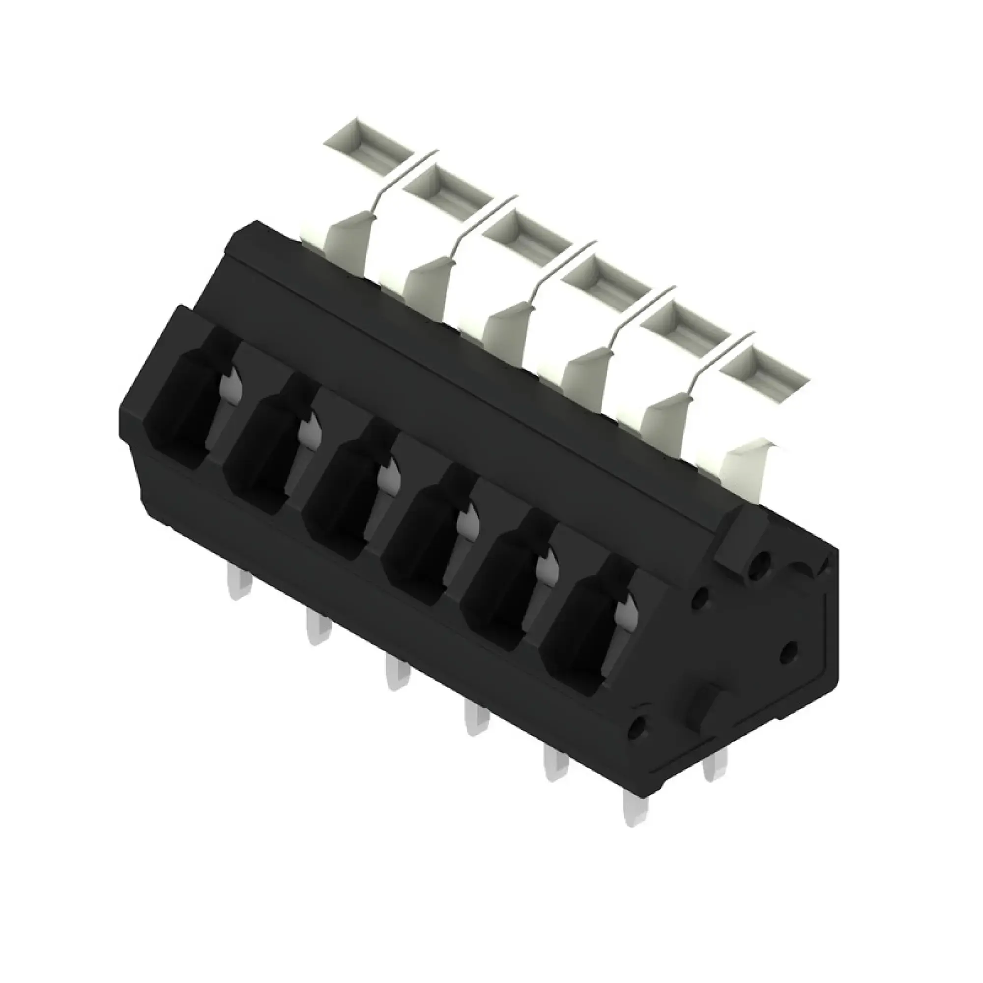 Weidmüller 1811550000 PCB terminal, 320 V, 24 A, Pitch in mm: 5.00, 2.5 mm², Number of poles: 6, Tension clamp connection with actuator, THT solder connection, 135°, Box (img_001) Weidmüller 1811550000 PCB terminal, 320 V, 24 A, Pitch in mm: 5.00, 2.5 mm², Number of poles: 6, Tension clamp connection with actuator, THT solder connection, 135°, Box (img_001)