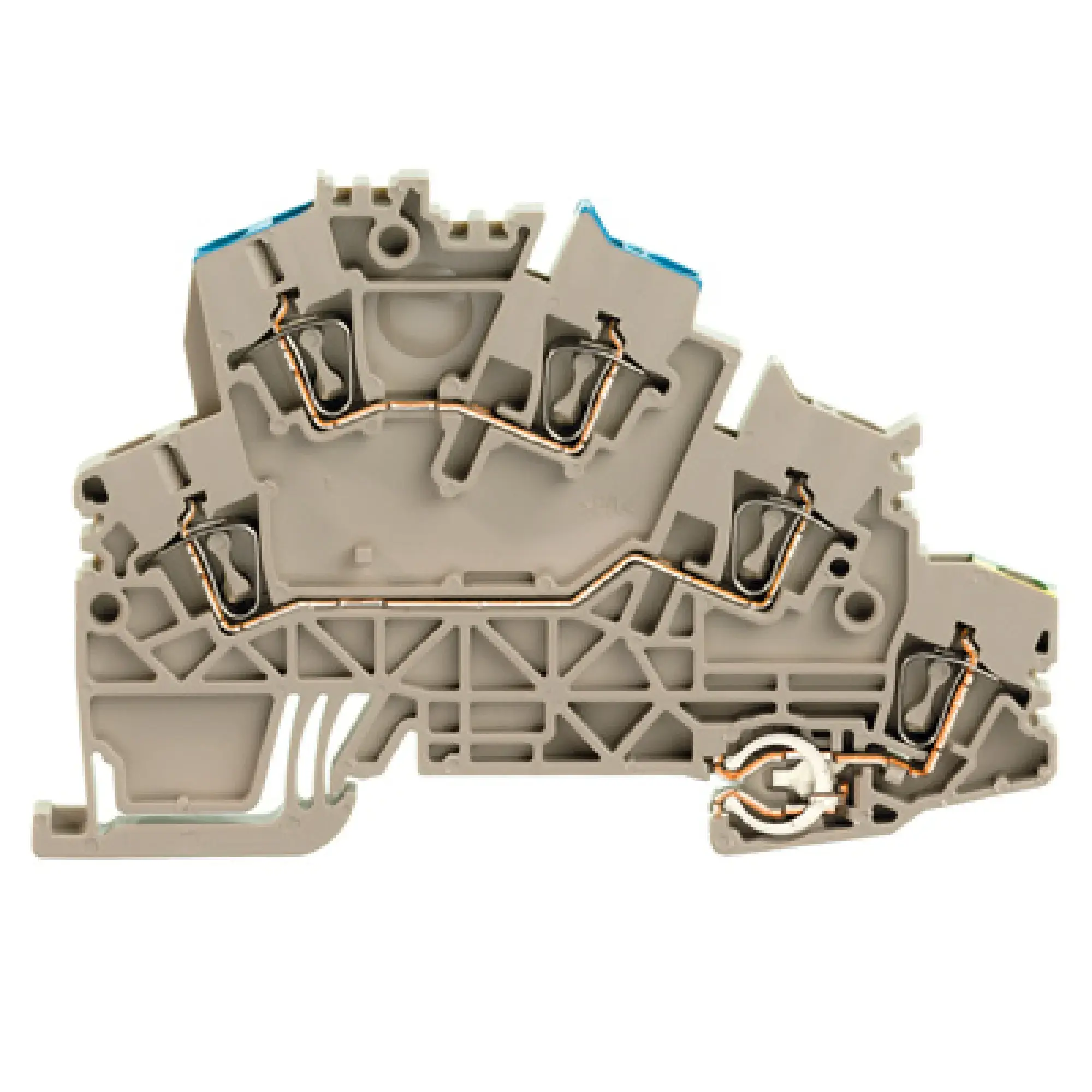 Weidmüller 1895700000 Multi-tier modular terminal, Tension-clamp connection, dark beige, 2.5 mm², 800 V, 800 V, Number of connections: 4, Number of levels: 2, TS 35, V-0, W (img_001)